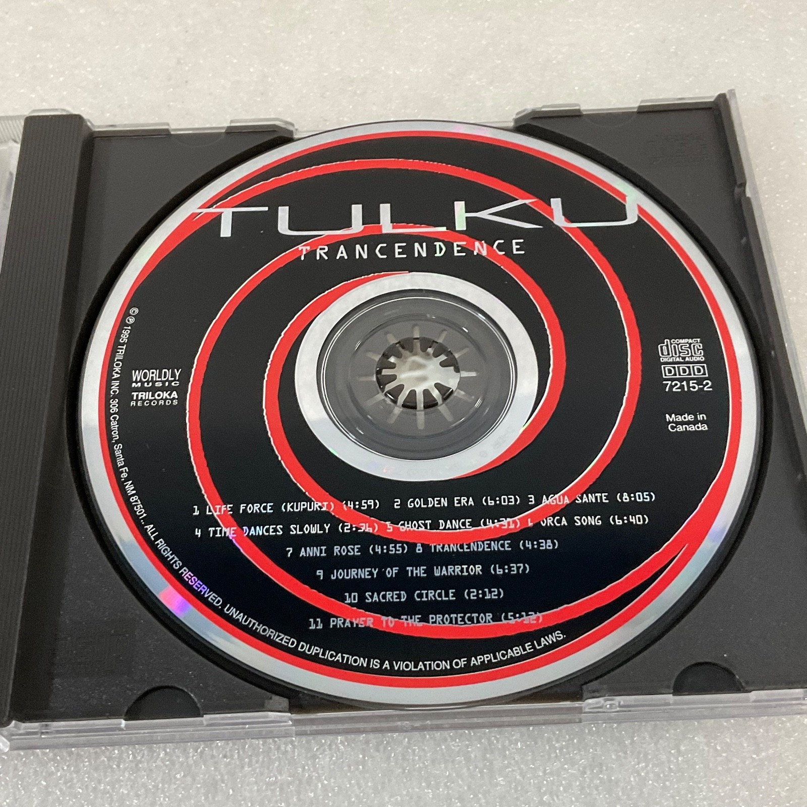 Tulku Transcendence CD 1995 Triloka Worldly Music New Age Ambient - Image 16