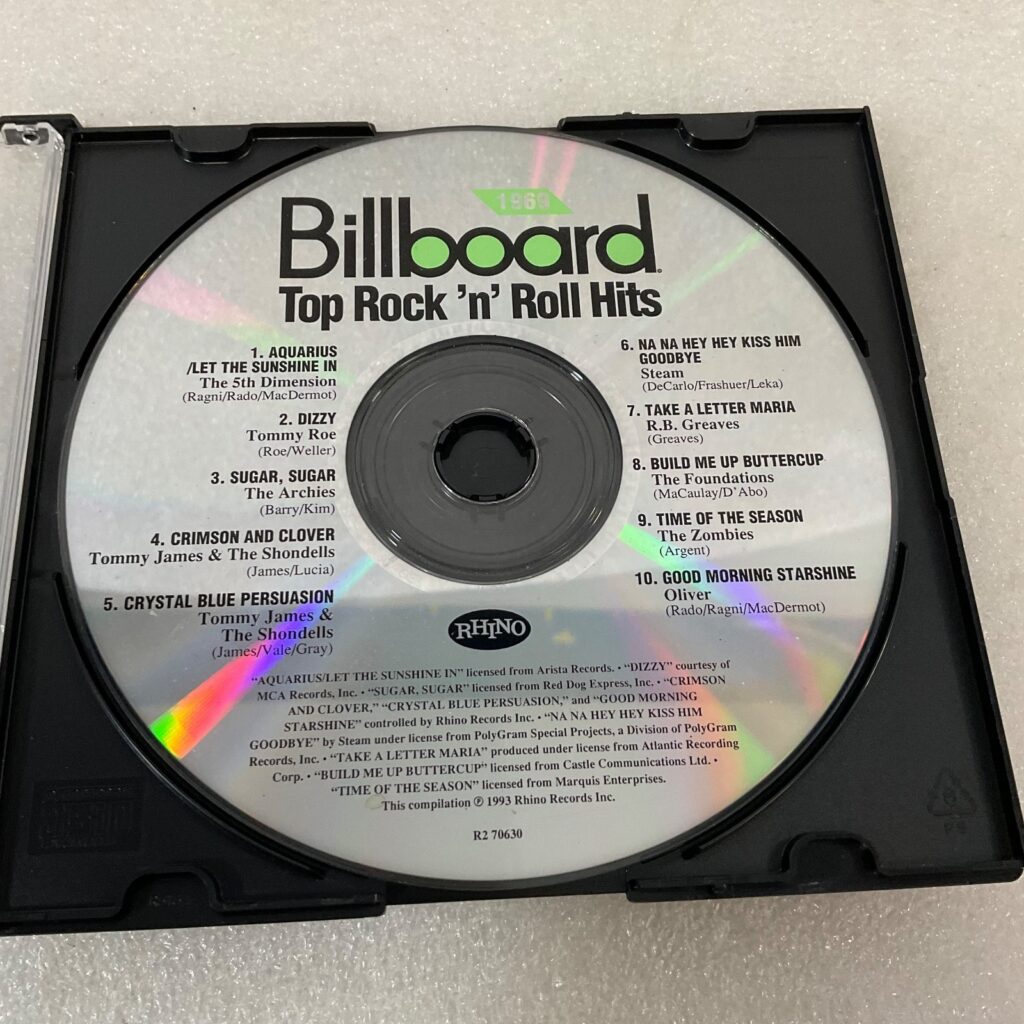 Billboard Top Rock n Roll Hits 1969 Rhino Music CD Various Artists Vintage - Image 1