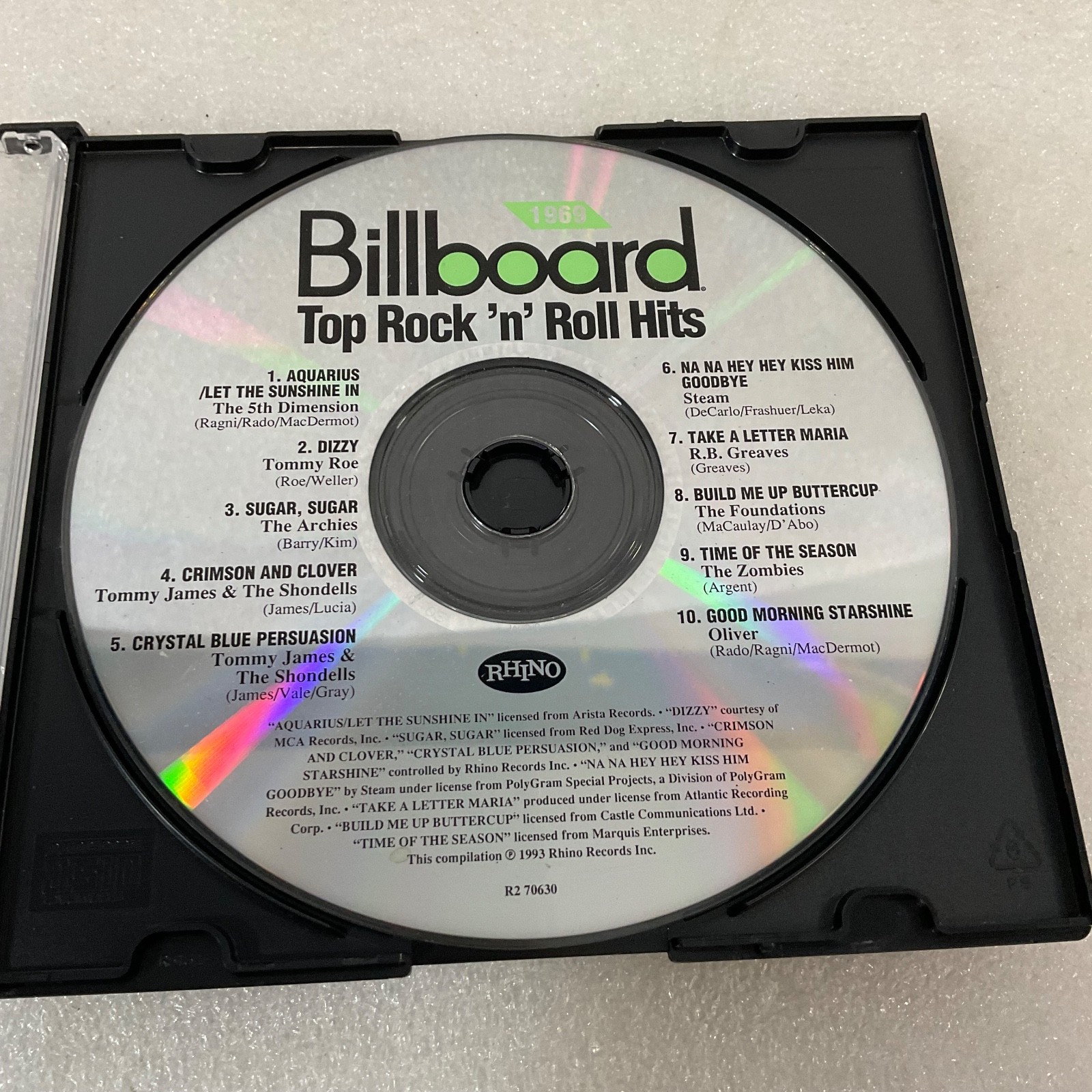 Billboard Top Rock n Roll Hits 1969 Rhino Music CD Various Artists Vintage - Image 1