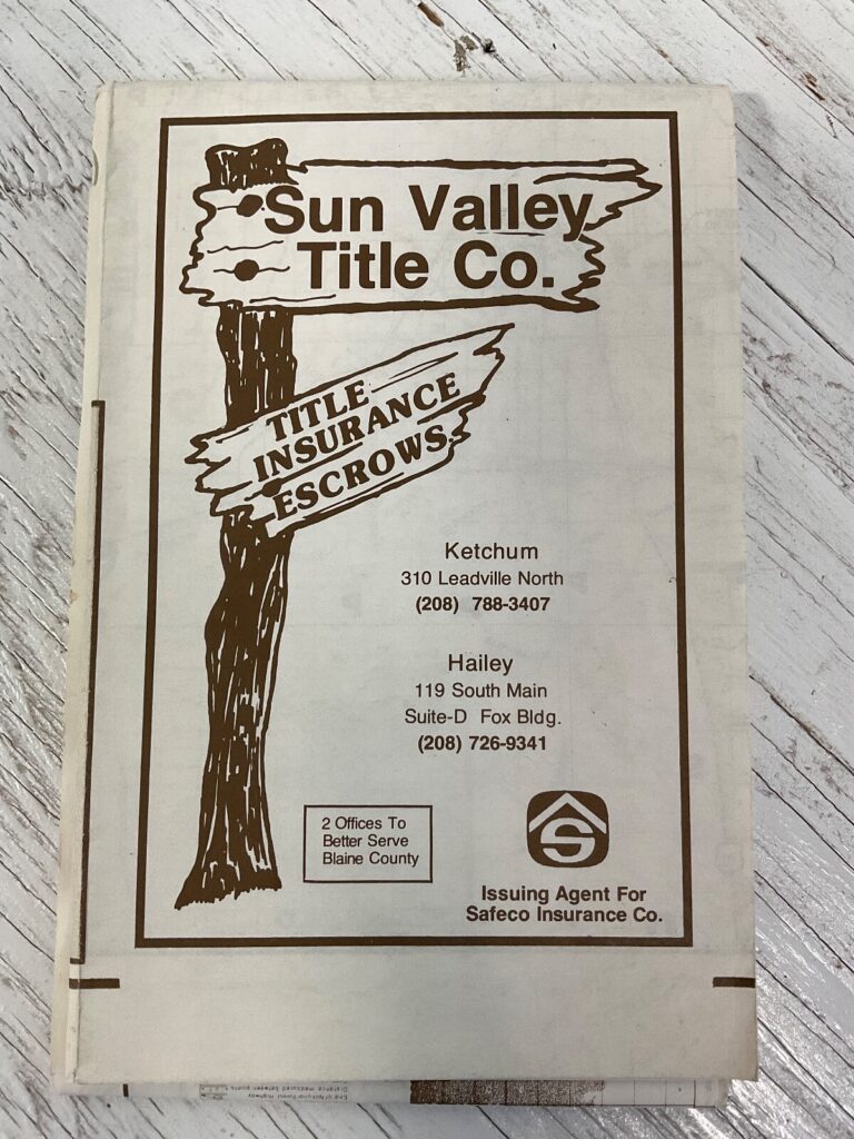 1978 Blaine County Idaho Tourist Map Sun Valley Hailey Ketchum ADCO - Image 1