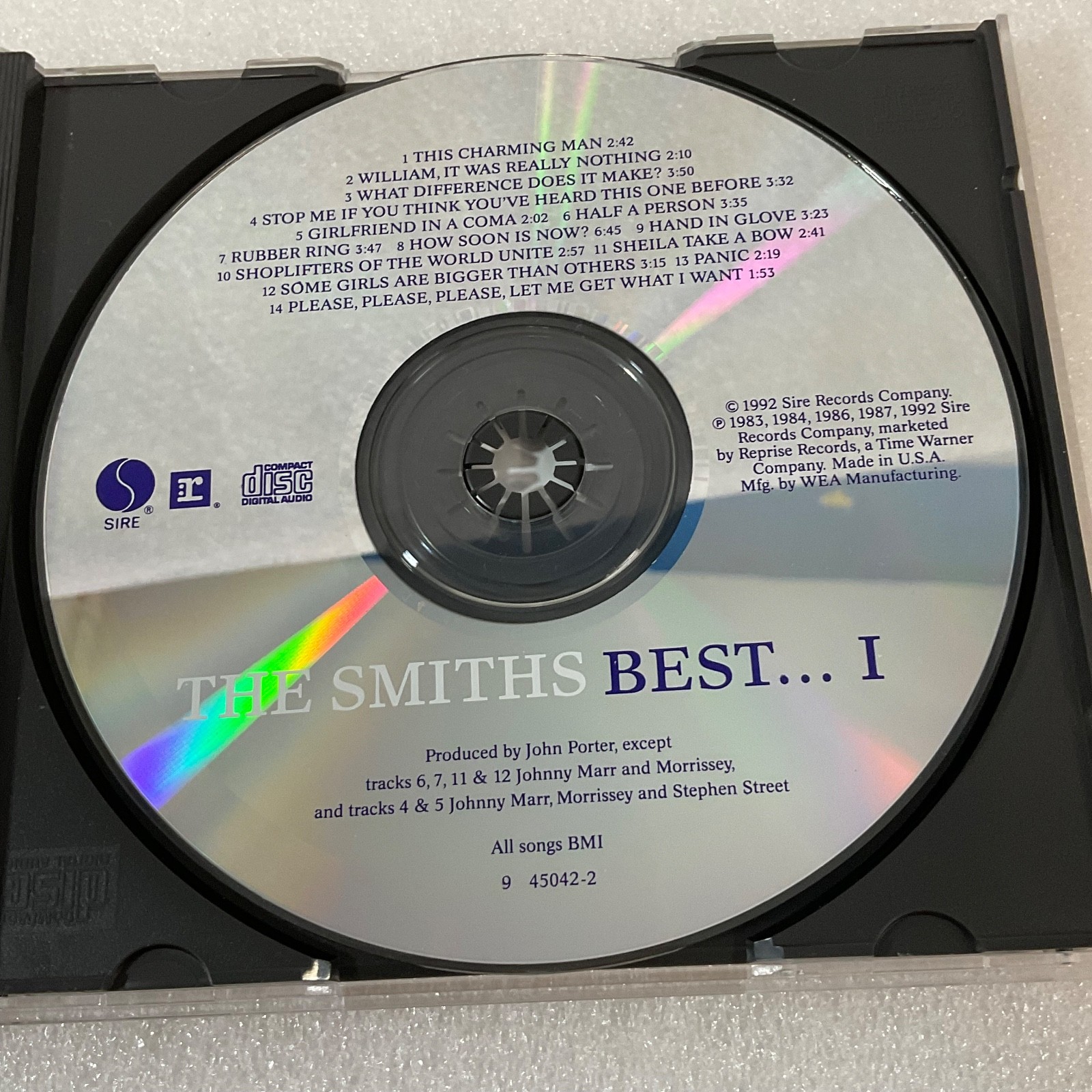 The Smiths Best I CD 1992 Sire/Reprise Compilation Album - Image 10