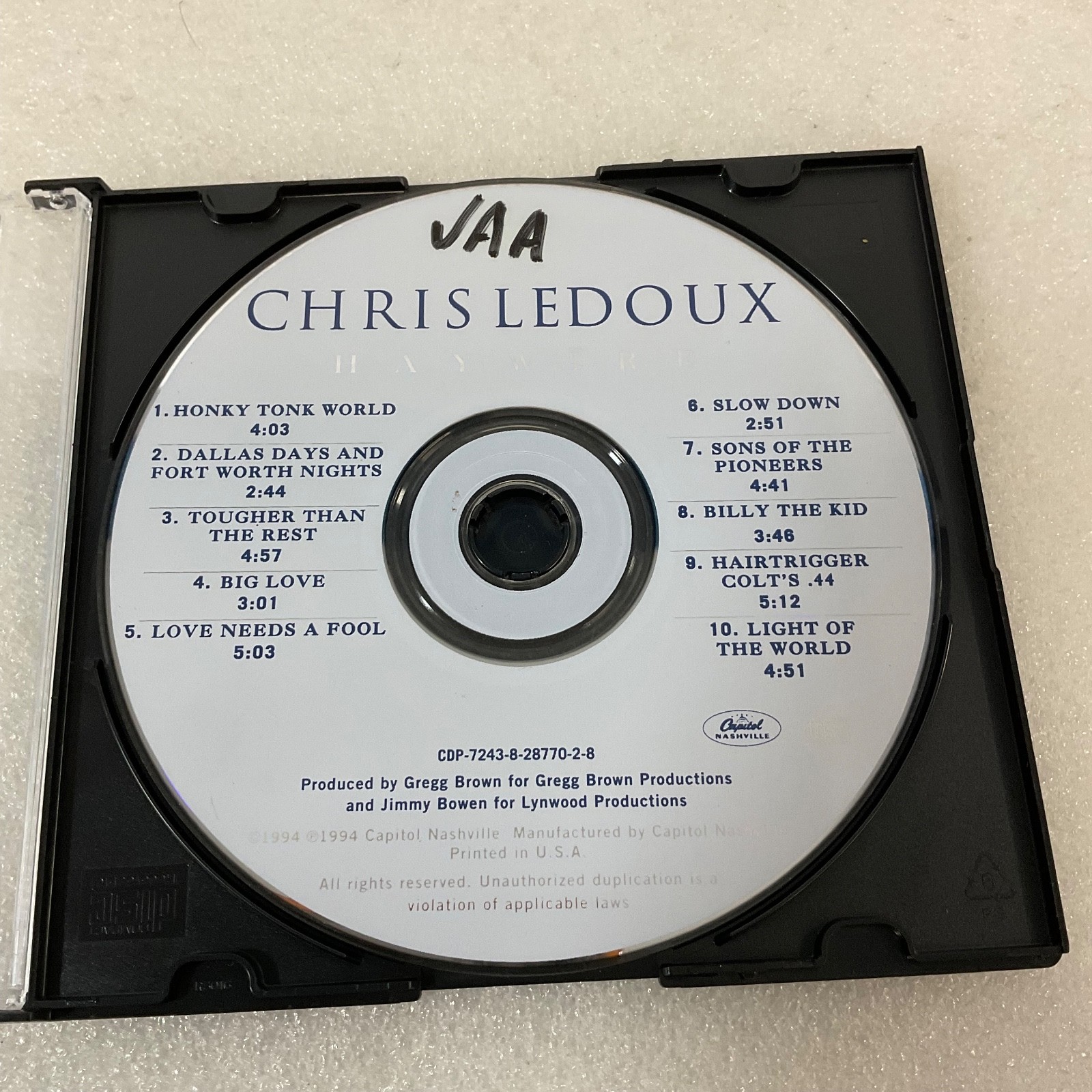 Chris LeDoux Haywire 1994 Country CD Album Disc Only - Image 1