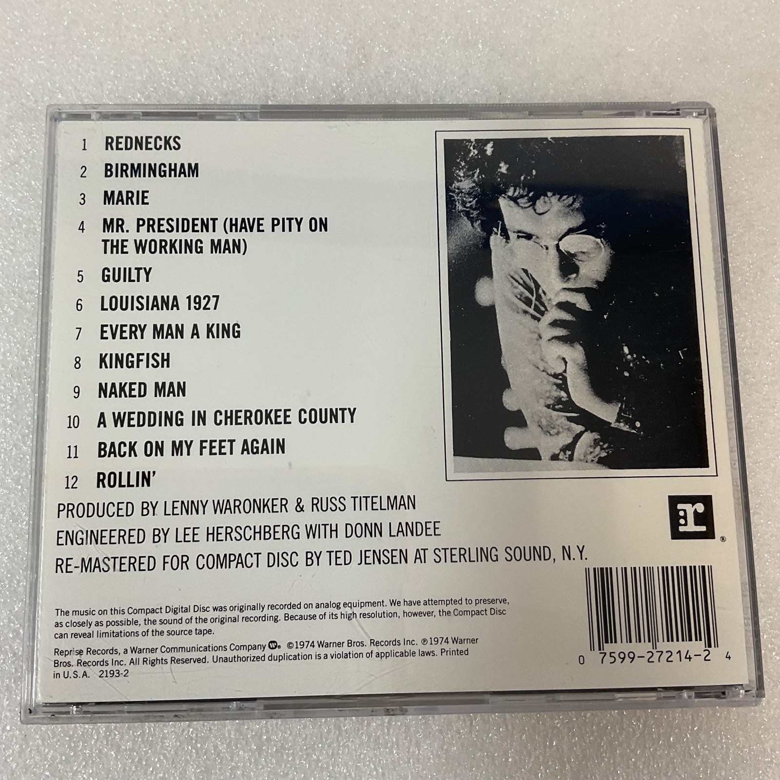 Randy Newman Good Old Boys CD Album Reprise Records 2193-2 - Image 2