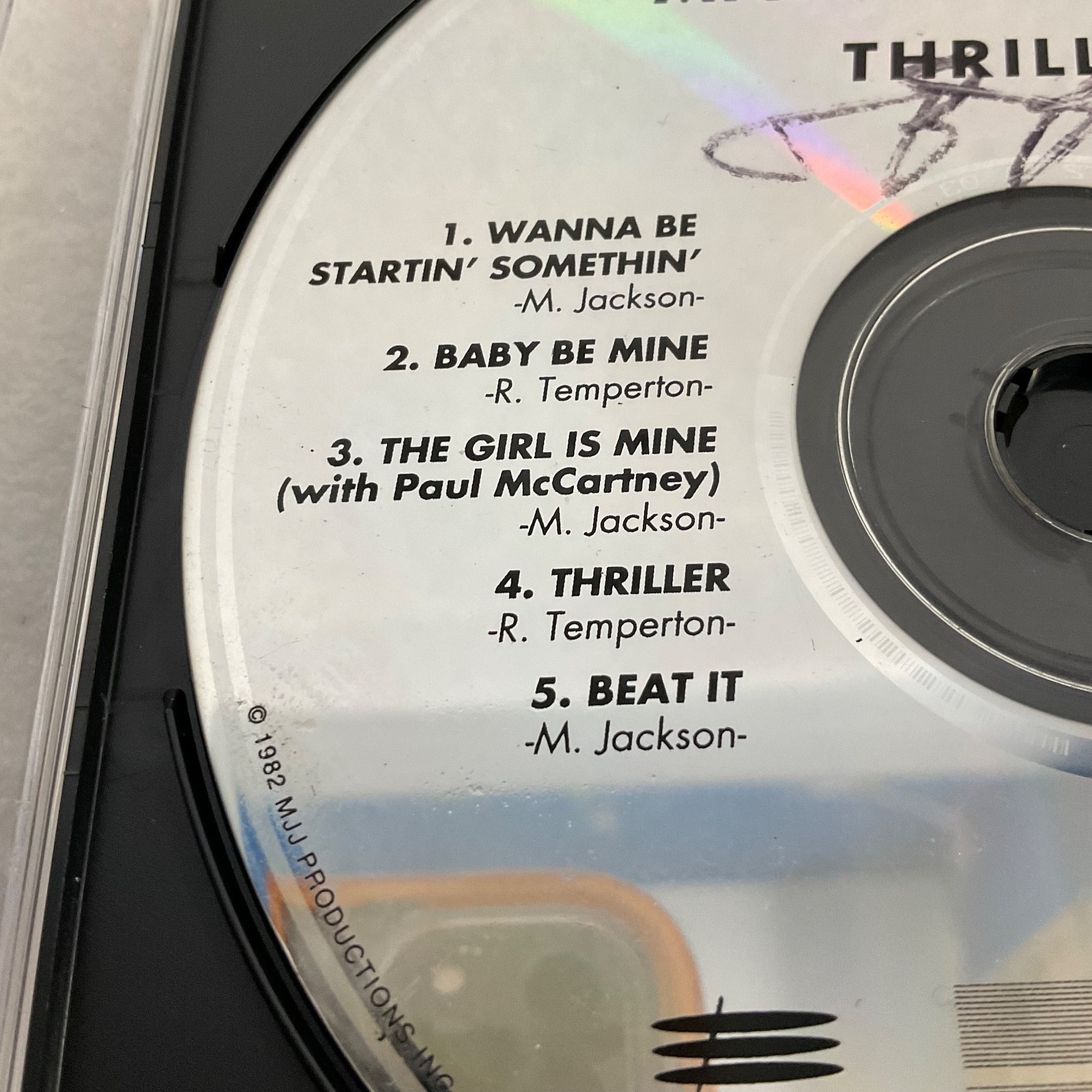 Michael Jackson Thriller CD Disc Only Vintage Album Music Compact Disc - Image 2