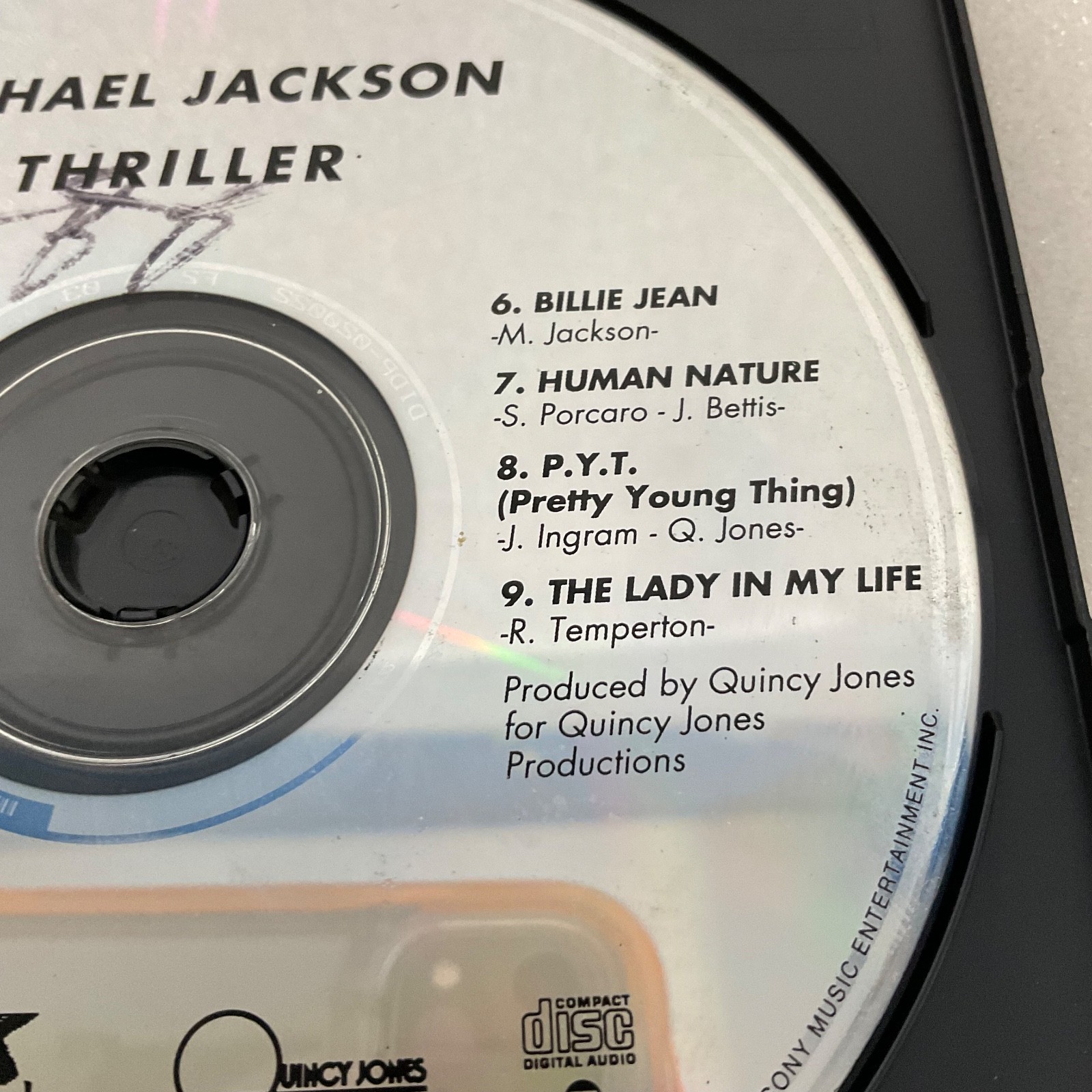 Michael Jackson Thriller CD Disc Only Vintage Album Music Compact Disc - Image 3