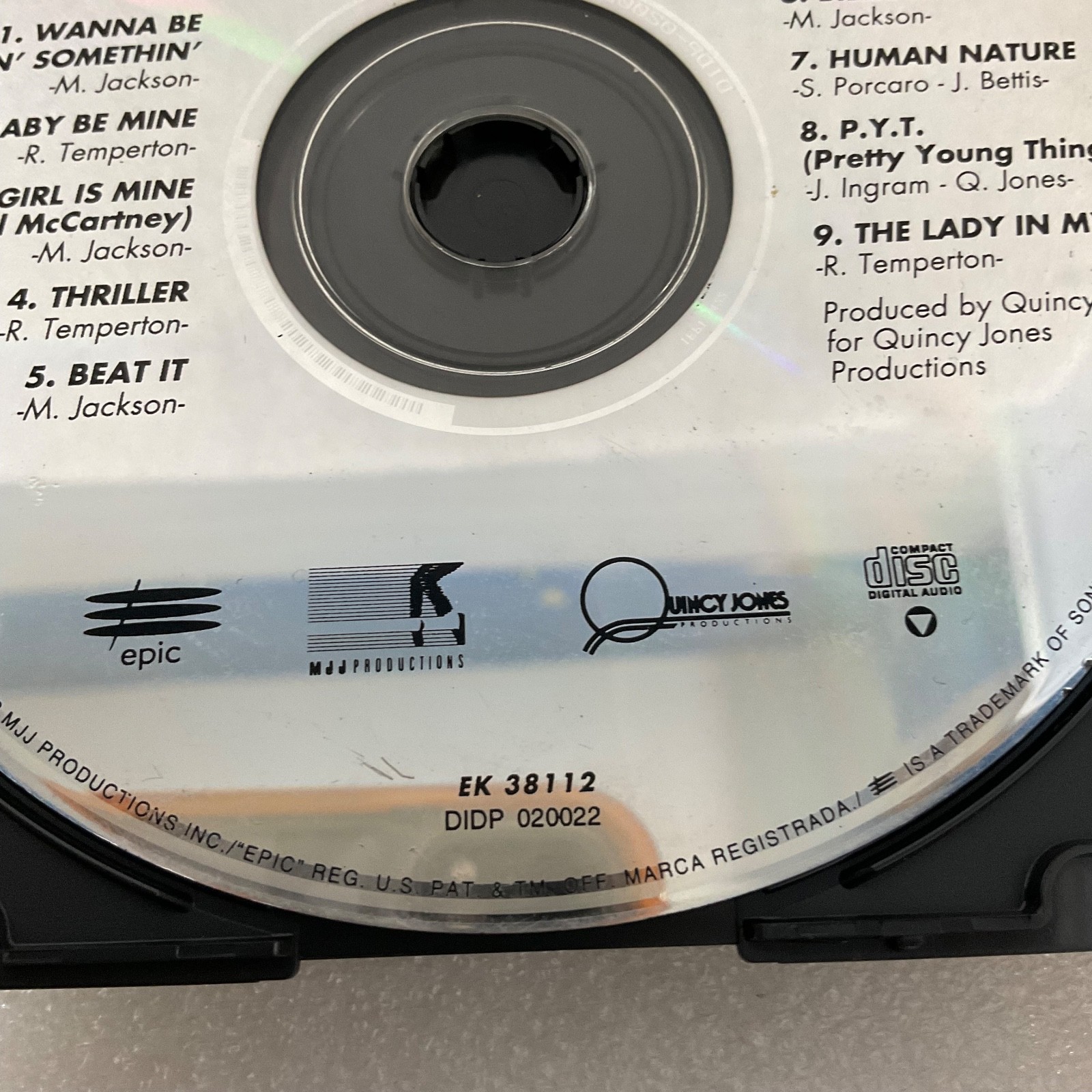 Michael Jackson Thriller CD Disc Only Vintage Album Music Compact Disc - Image 5