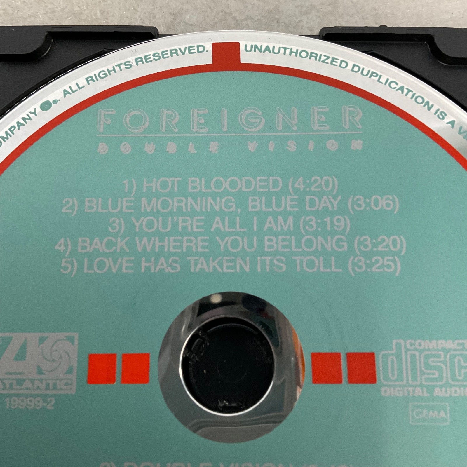 Foreigner Double Vision CD Disc Only 1978 Atlantic Rock West Germany - Image 2
