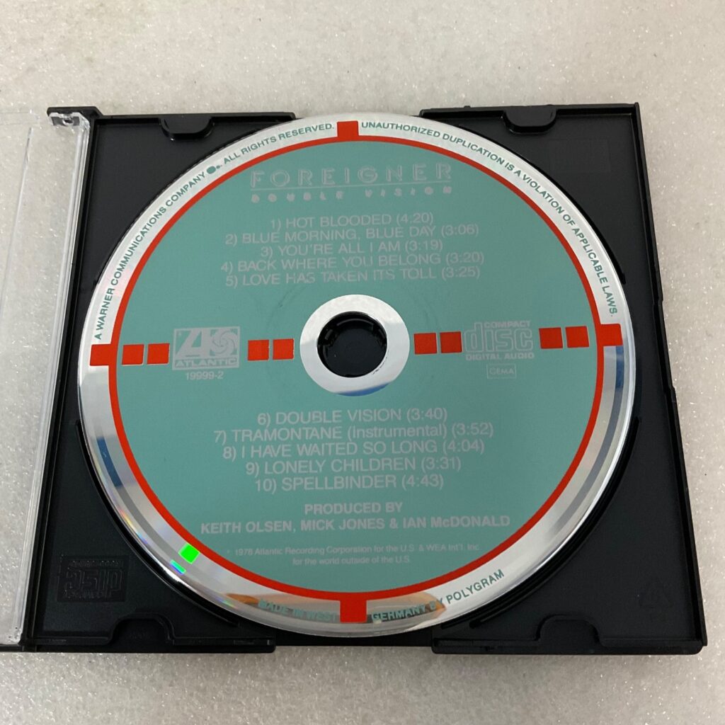 Foreigner Double Vision CD Disc Only 1978 Atlantic Rock West Germany - Image 1