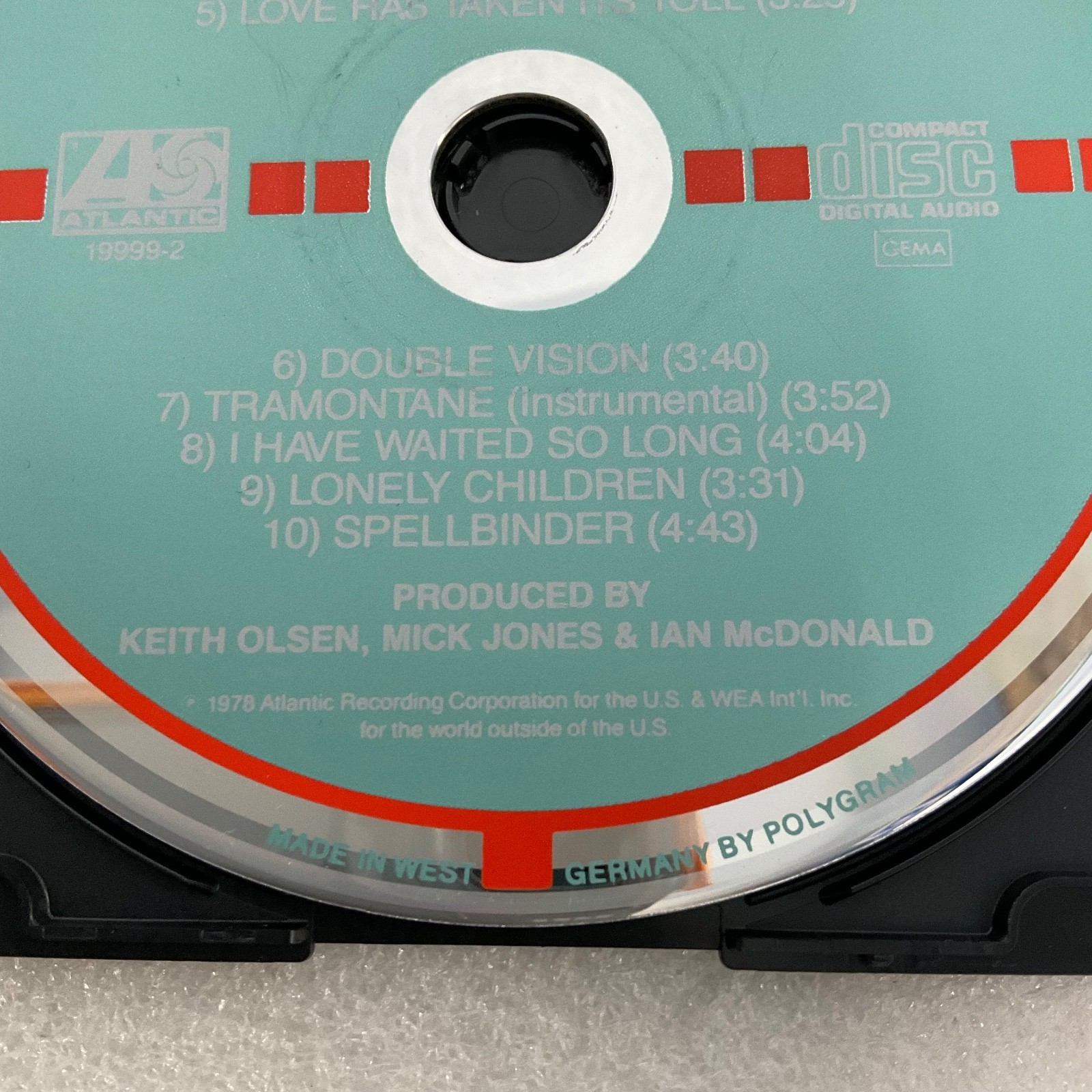 Foreigner Double Vision CD Disc Only 1978 Atlantic Rock West Germany - Image 3