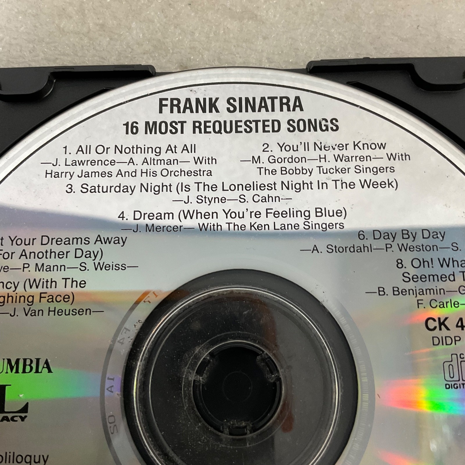 Frank Sinatra 16 Most Requested Songs CD Disc Only Columbia Legacy - Image 2