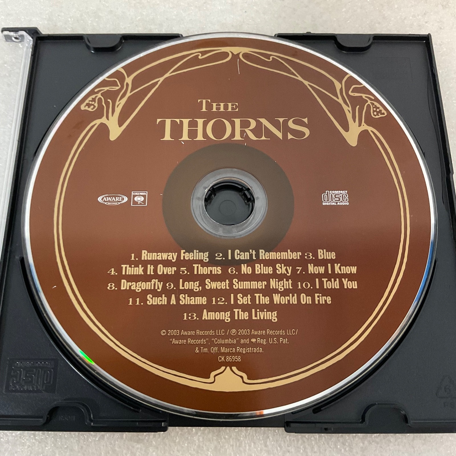 The Thorns The Thorns 2003 Rock CD Disc Only Aware Records Album - Image 1