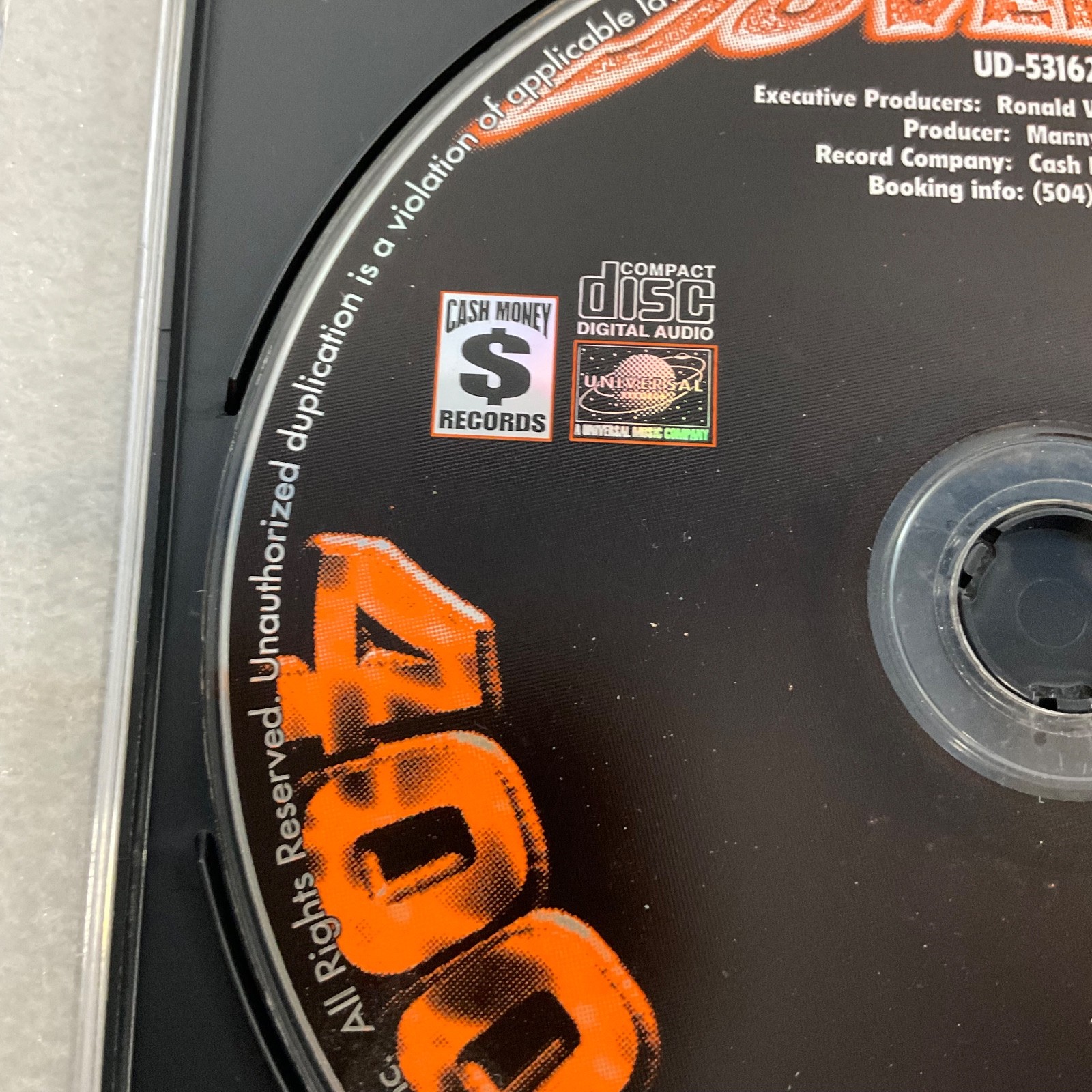 Juvenile 400 Degreez 1998 Rap Album CD Disc Only Cash Money Records Hip Hop - Image 4