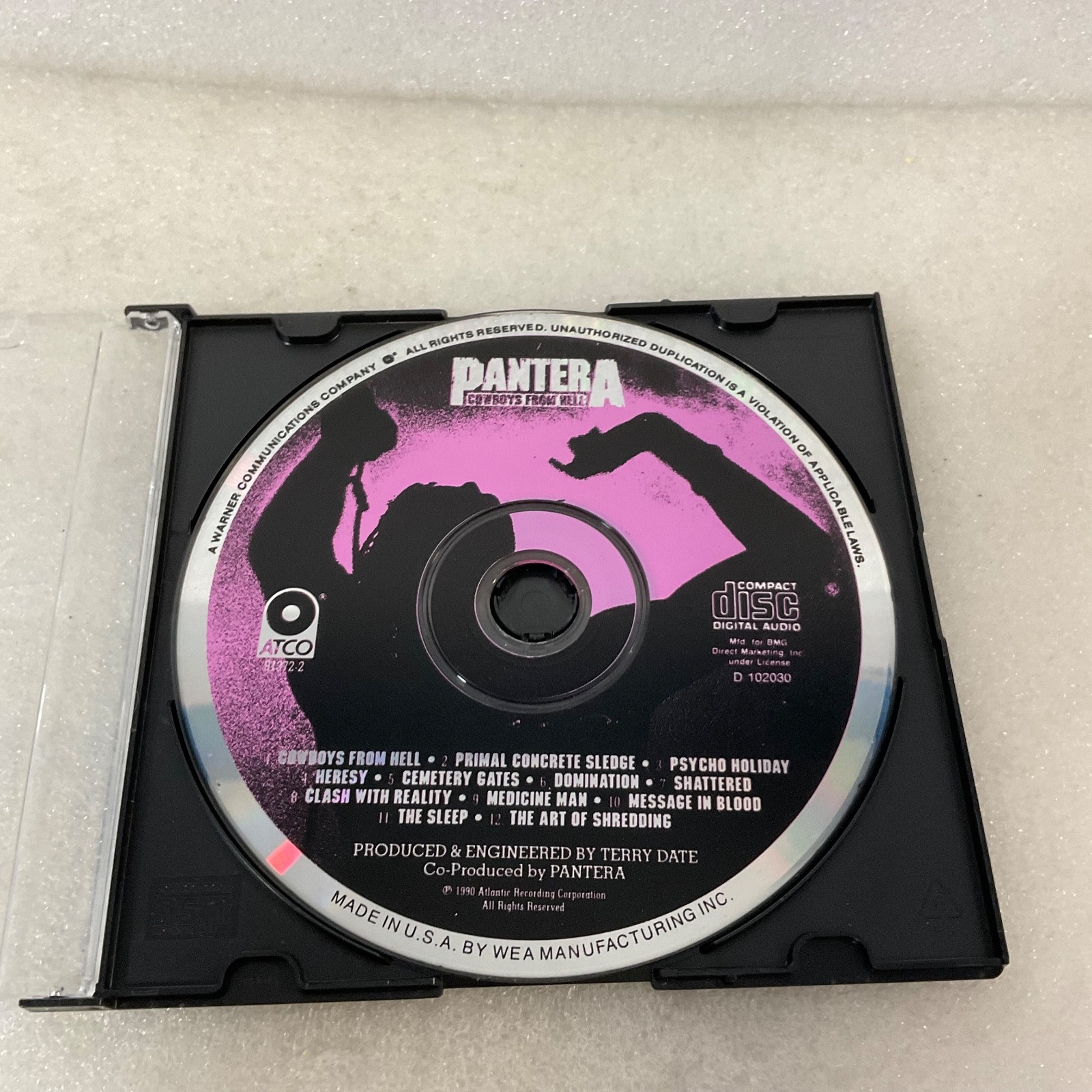Pantera Cowboys From Hell CD Disc Only 1990 Groove Metal Album - Image 1