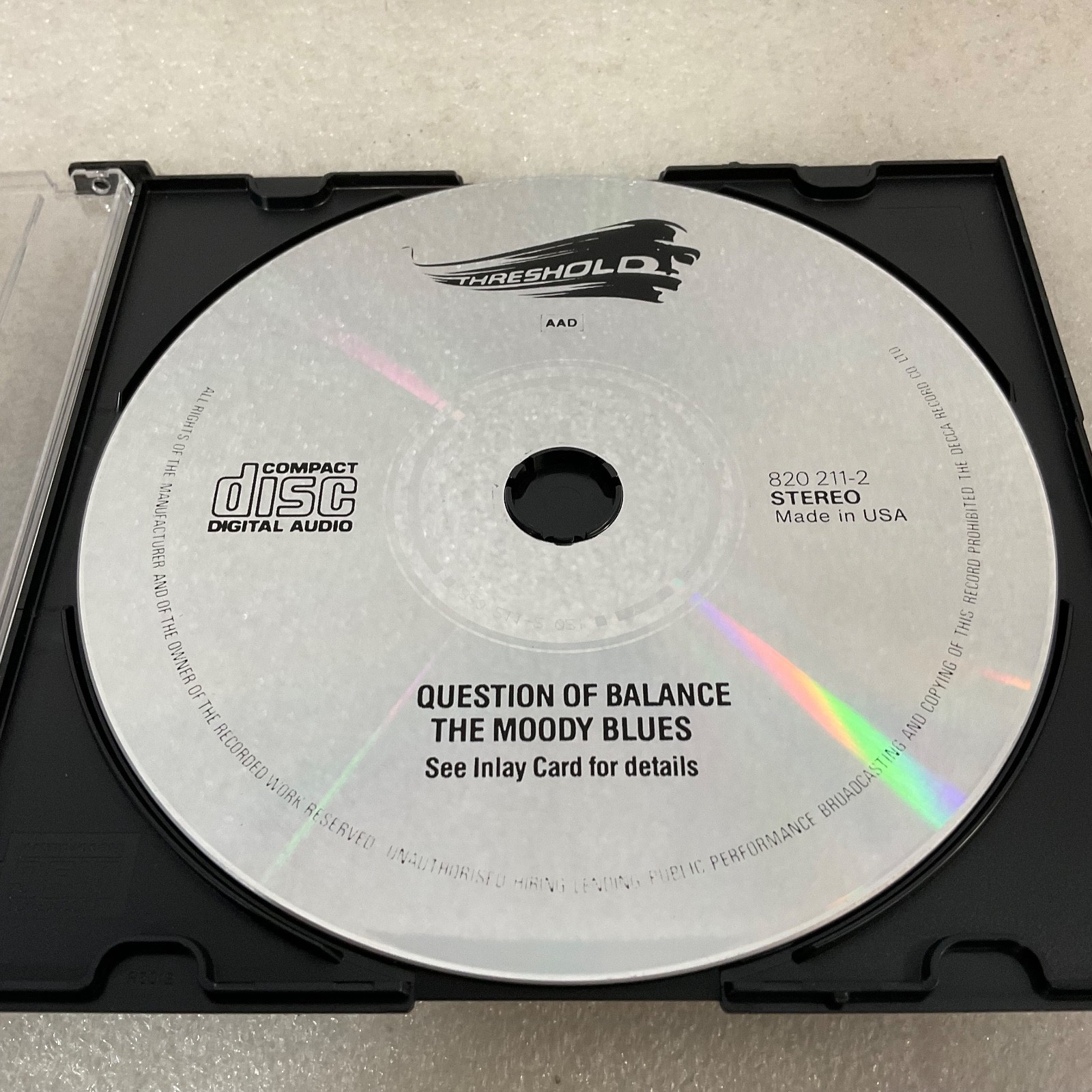 The Moody Blues A Question Of Balance 820 211-2 Rock CD Disc Only - Image 1