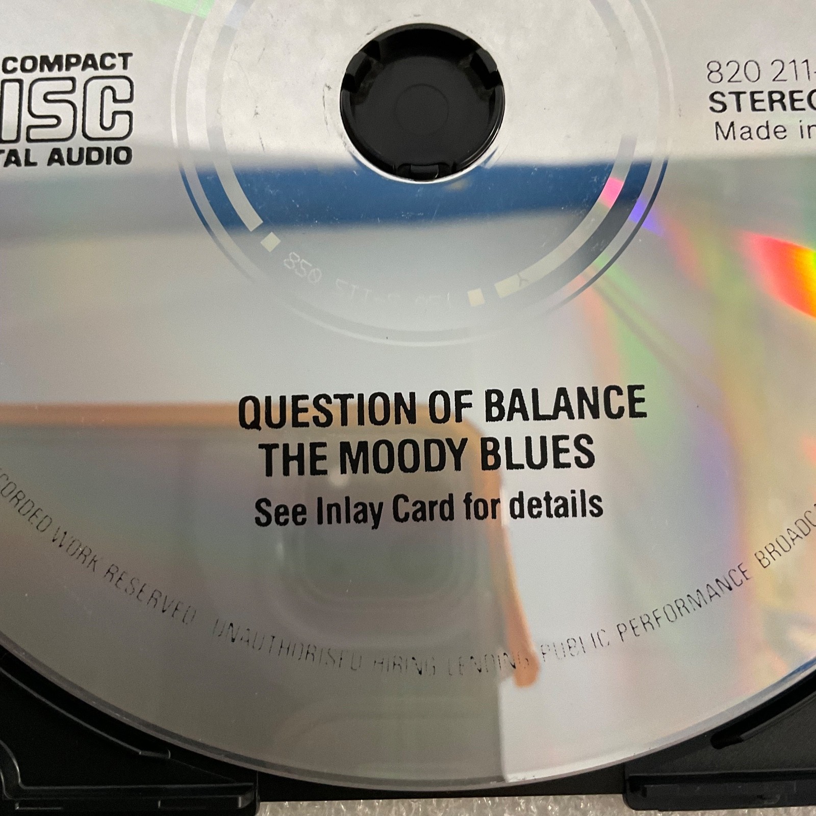 The Moody Blues A Question Of Balance 820 211-2 Rock CD Disc Only - Image 2