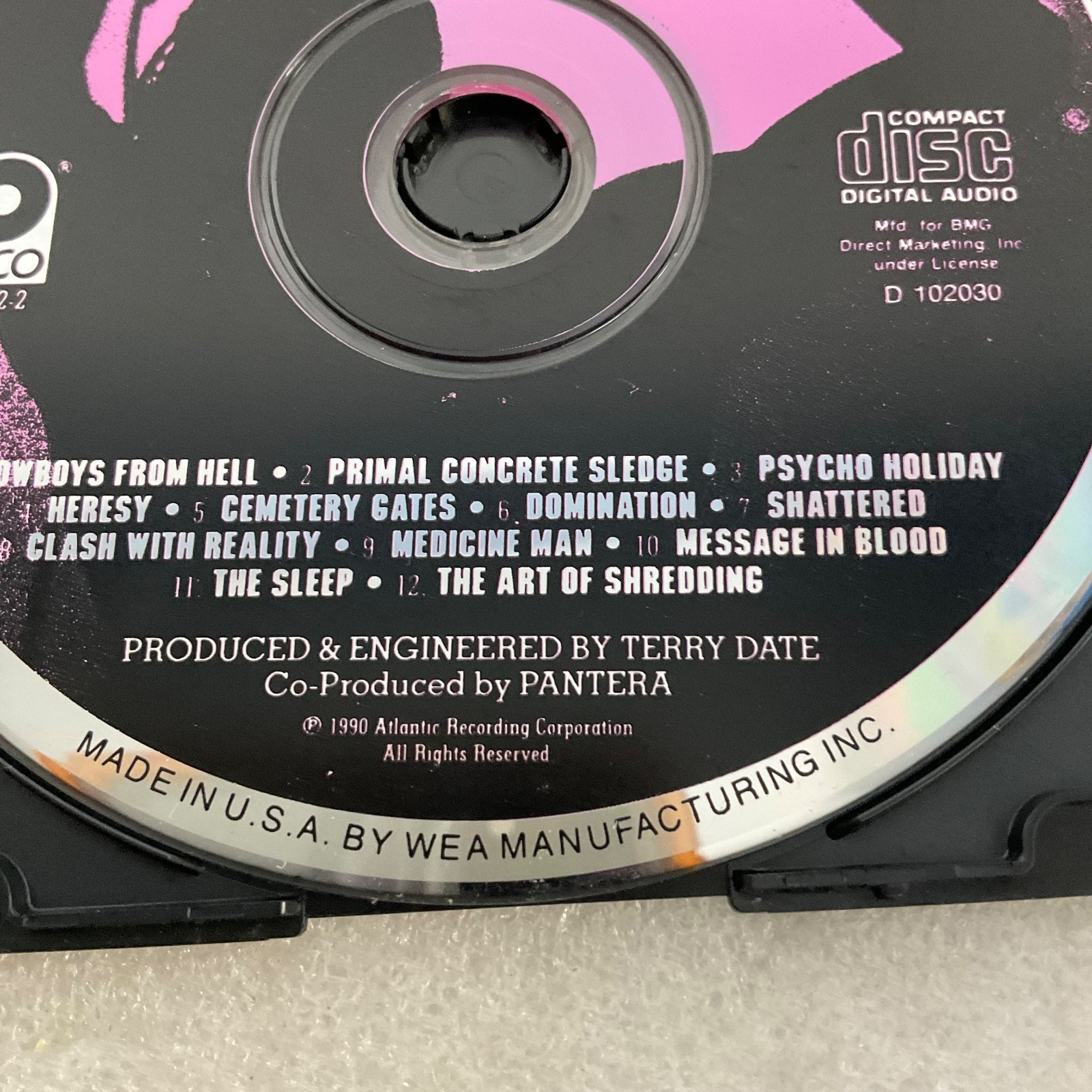 Pantera Cowboys From Hell CD Disc Only 1990 Groove Metal Album - Image 5