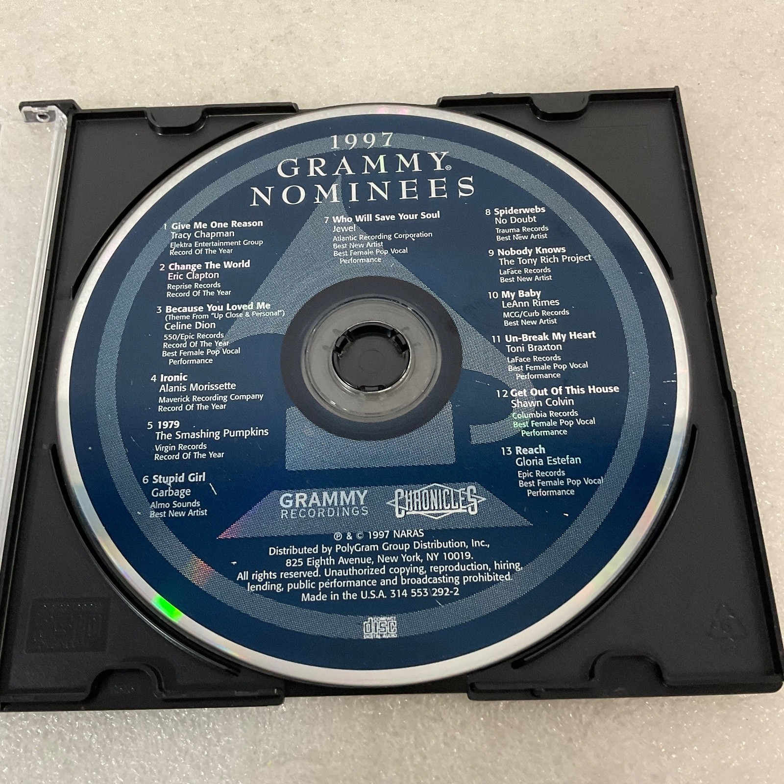 1997 Grammy Nominees CD Disc Only Various Artists Compilation - Image 1