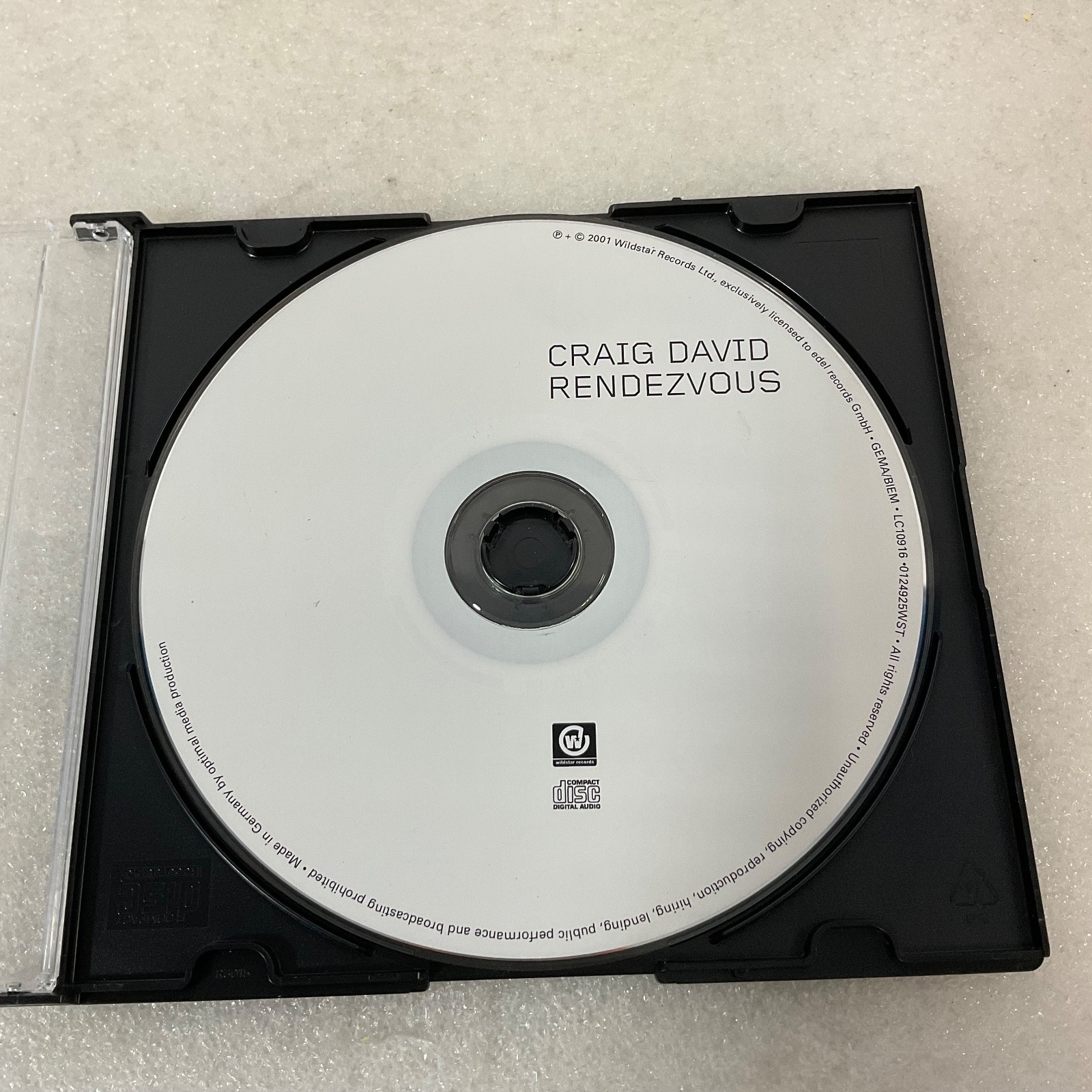 Craig David Rendezvous CD Single 2001 Wildstar R&B UK Garage Music Disc - Image 1