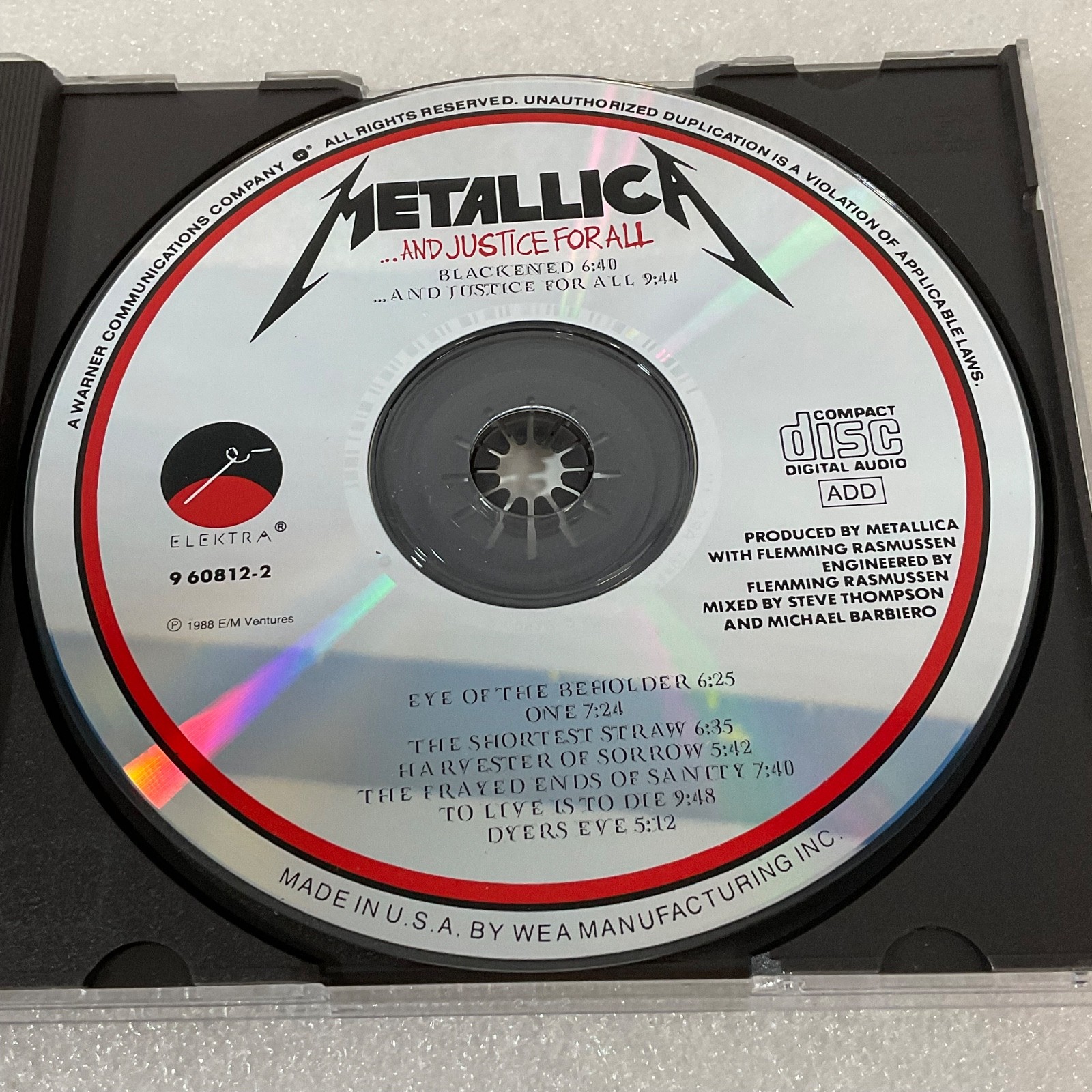 Metallica …And Justice For All CD Album Elektra 960812-2 1988 - Image 13
