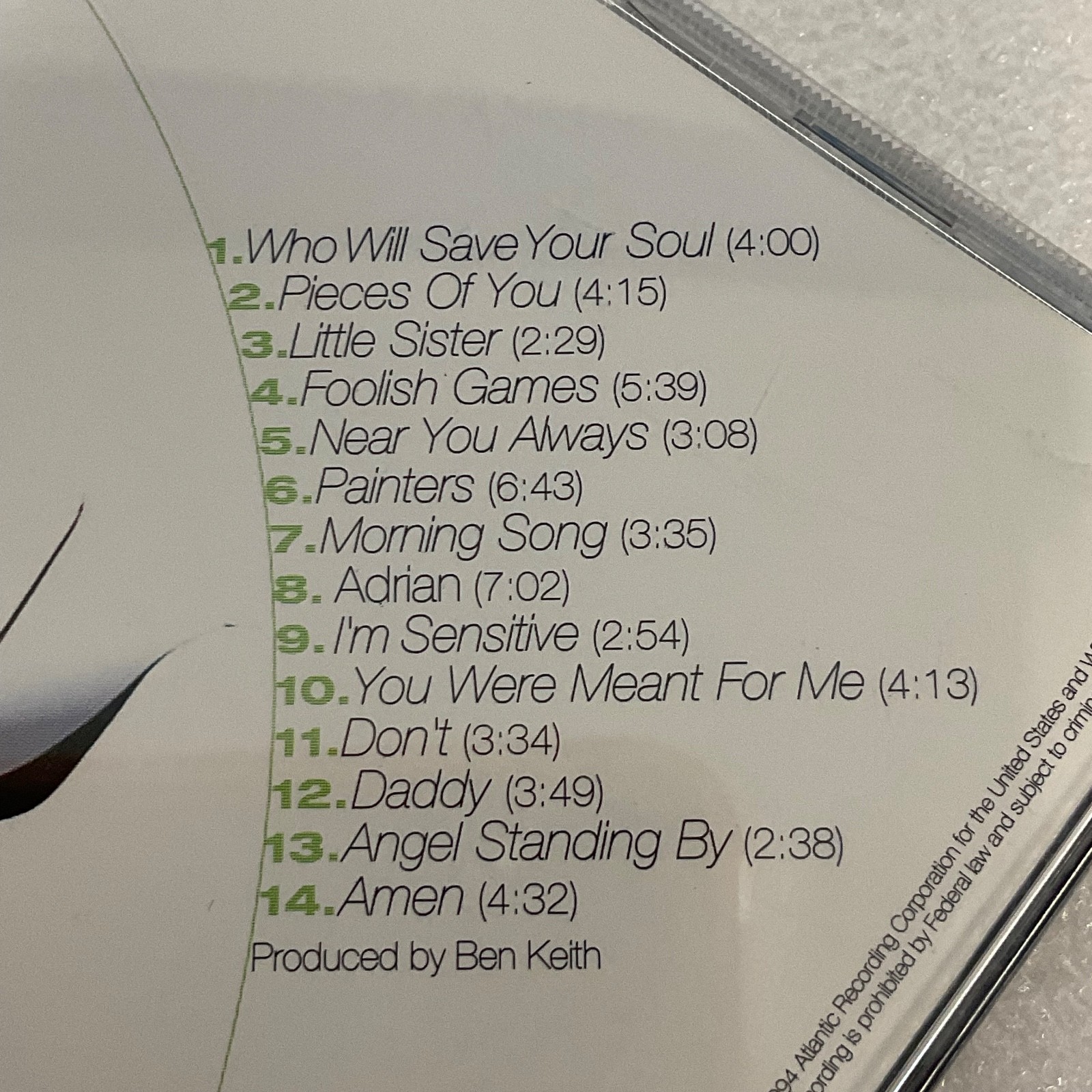 Jewel Pieces Of You CD Album 1994 Atlantic Folk Pop - Image 8