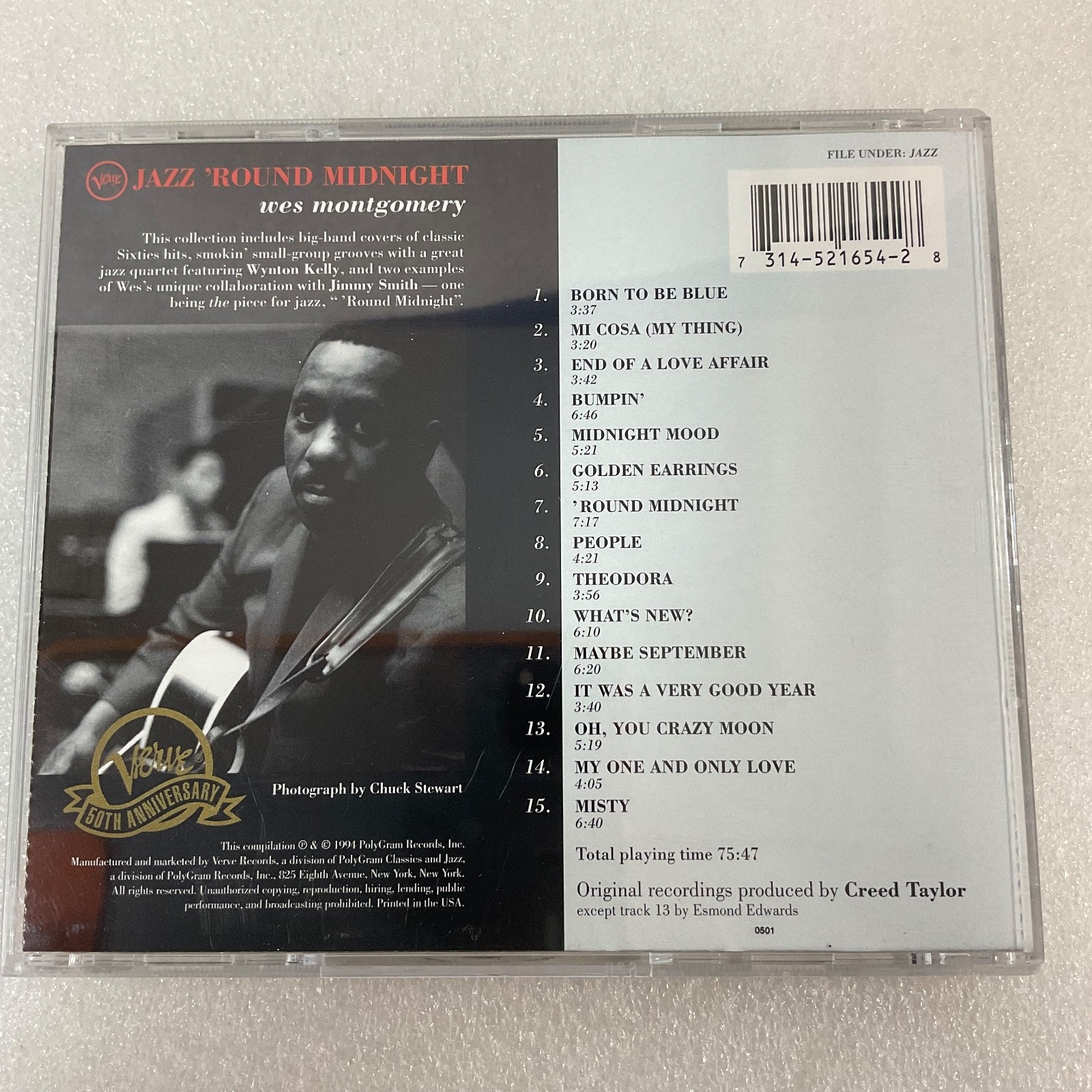 Wes Montgomery Jazz ’Round Midnight Verve CD 1994 Compilation - Image 2