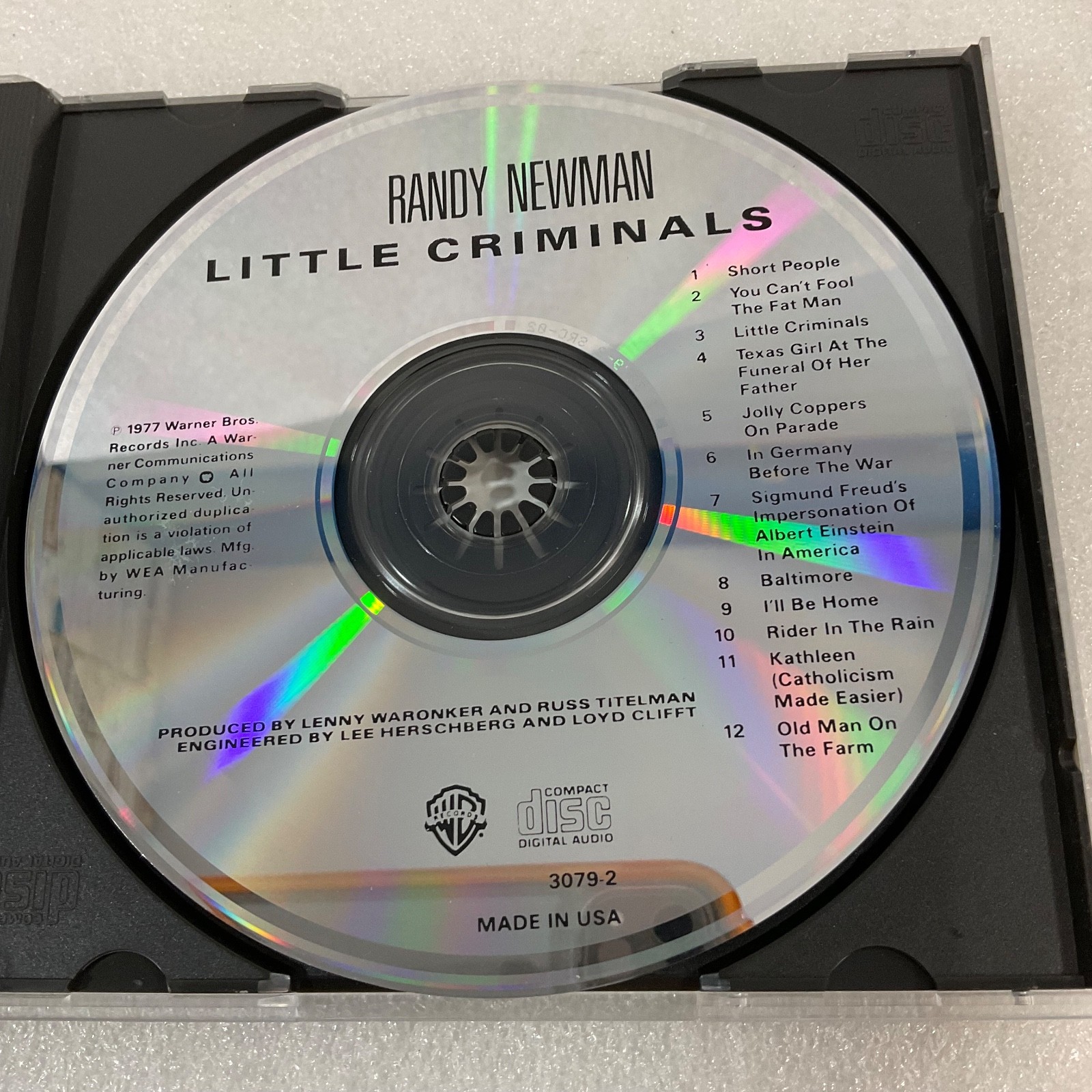 Randy Newman Little Criminals CD Warner Bros 1977 USA Original Press - Image 12