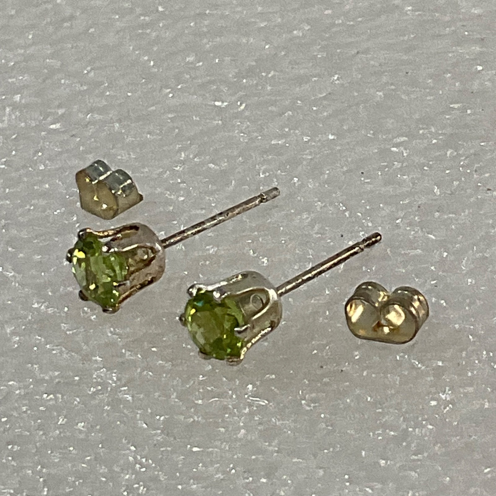 Effy Green Peridot Stud Earrings Round Stones Post Style 0.15in - Image 2