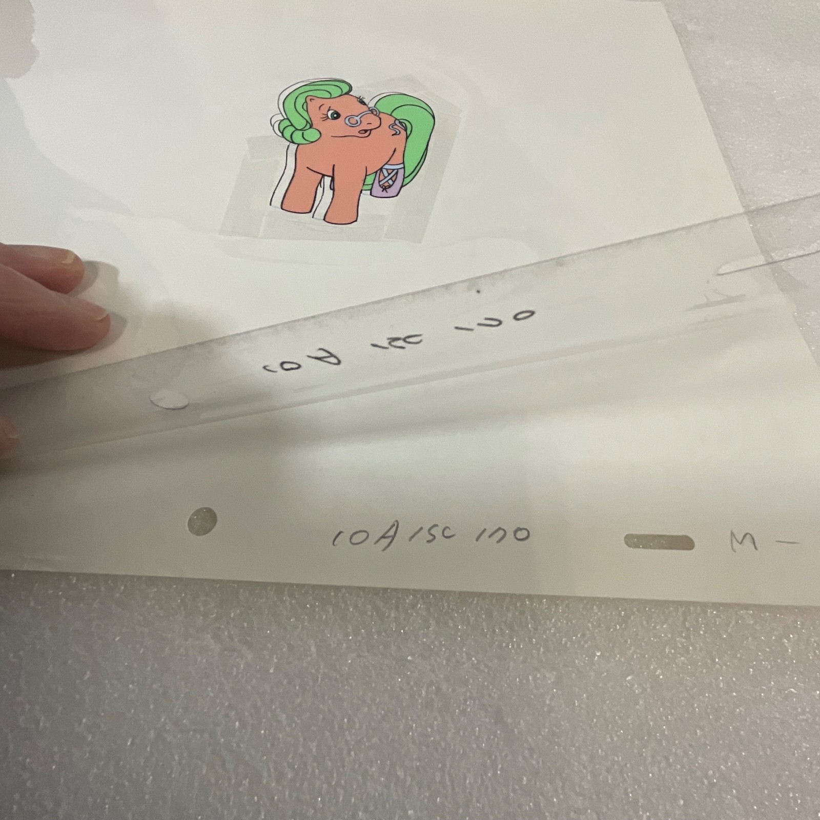 Vintage Pony Animation Production Cel Unknown Character 12 x 10 Hand Painted - Image 5
