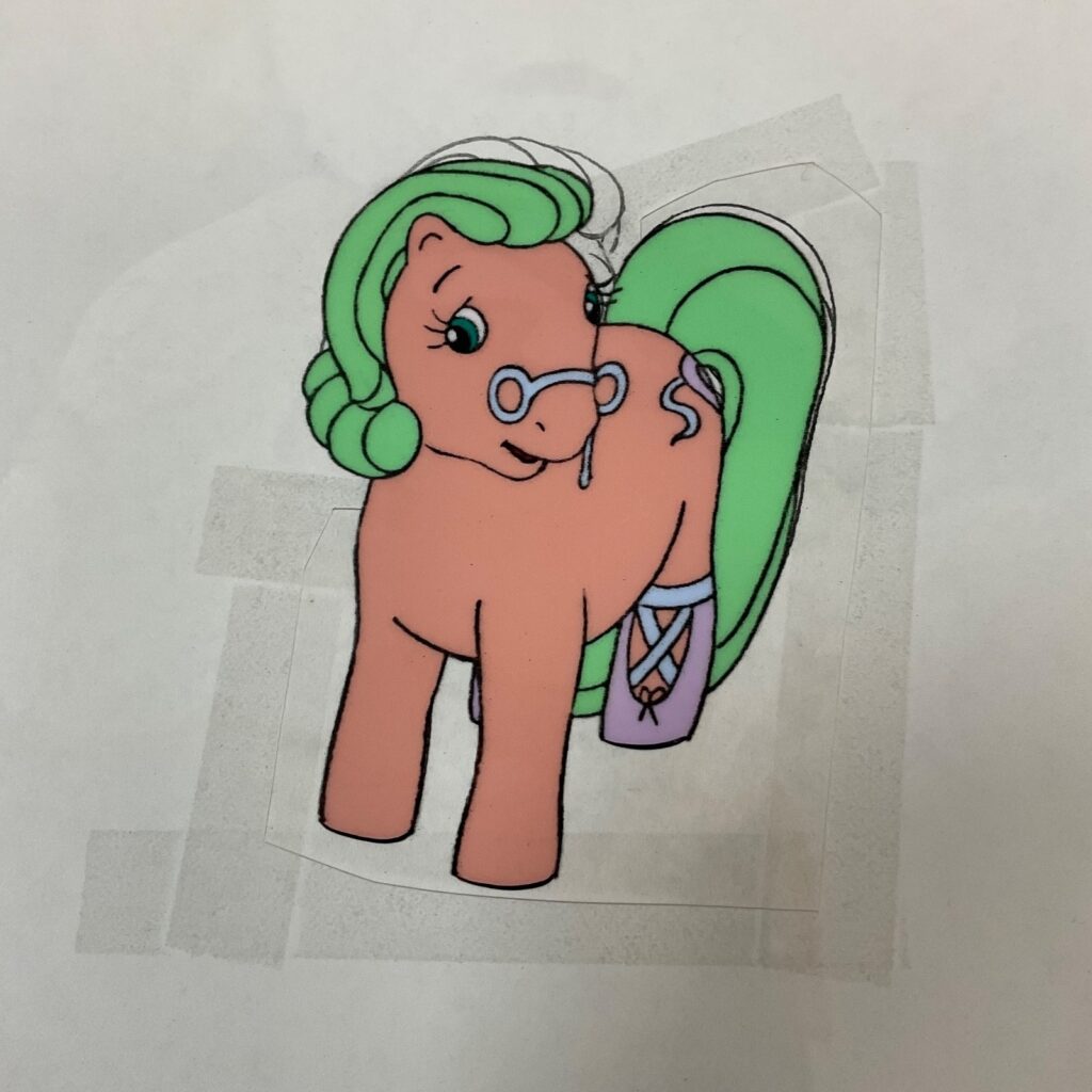 Vintage Pony Animation Character Cel Hand-Painted 12 in x 10in Production Art - Image 1