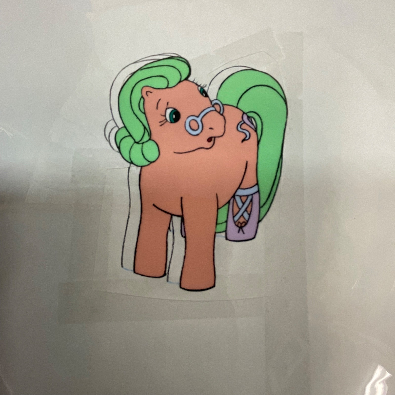 Vintage Pony Animation Cel Hand Painted Production Art 10 x 12 in - Image 1