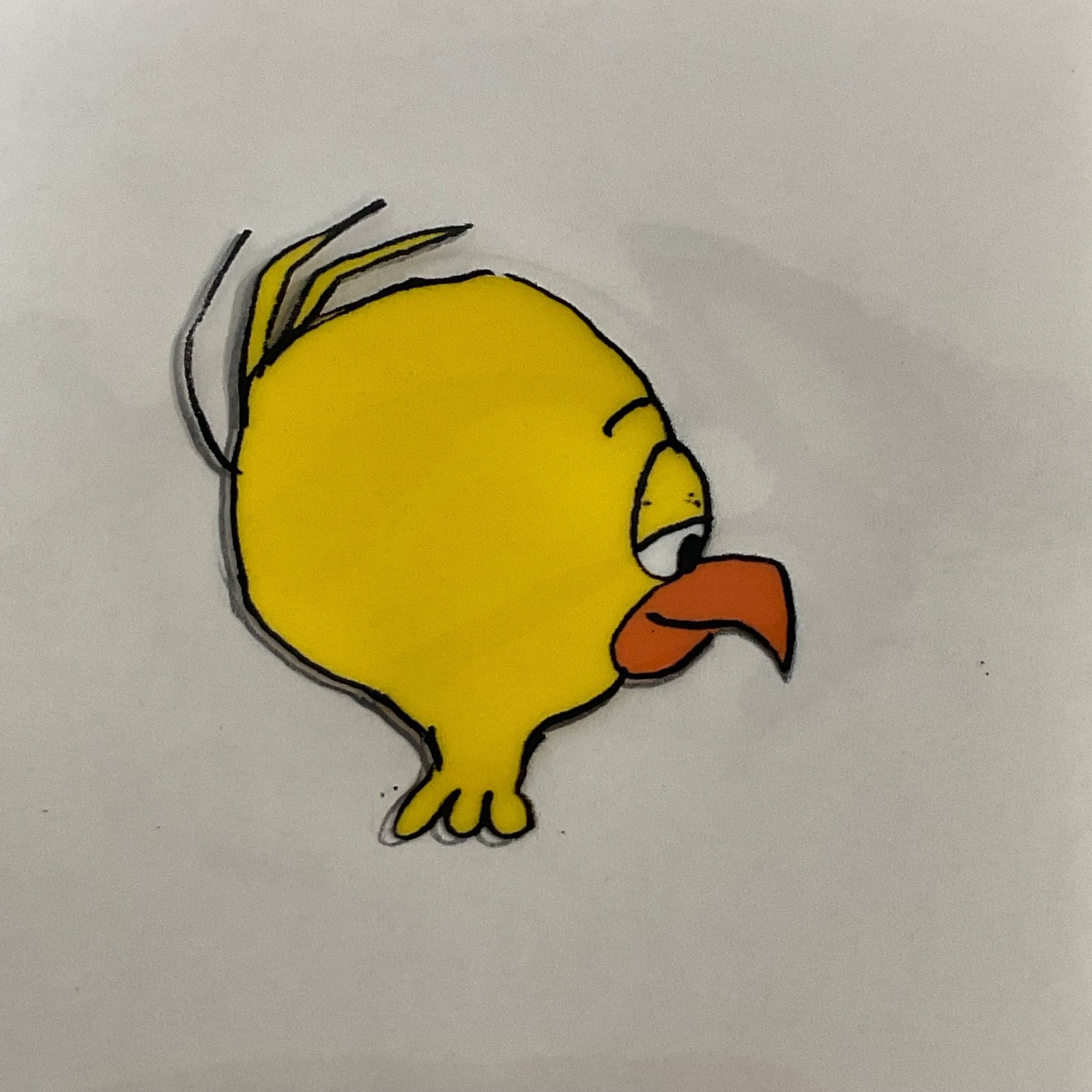 Vintage Duck Animation Cel Yellow Bird 12.5in x 10in Hand Painted Production Art - Image 1
