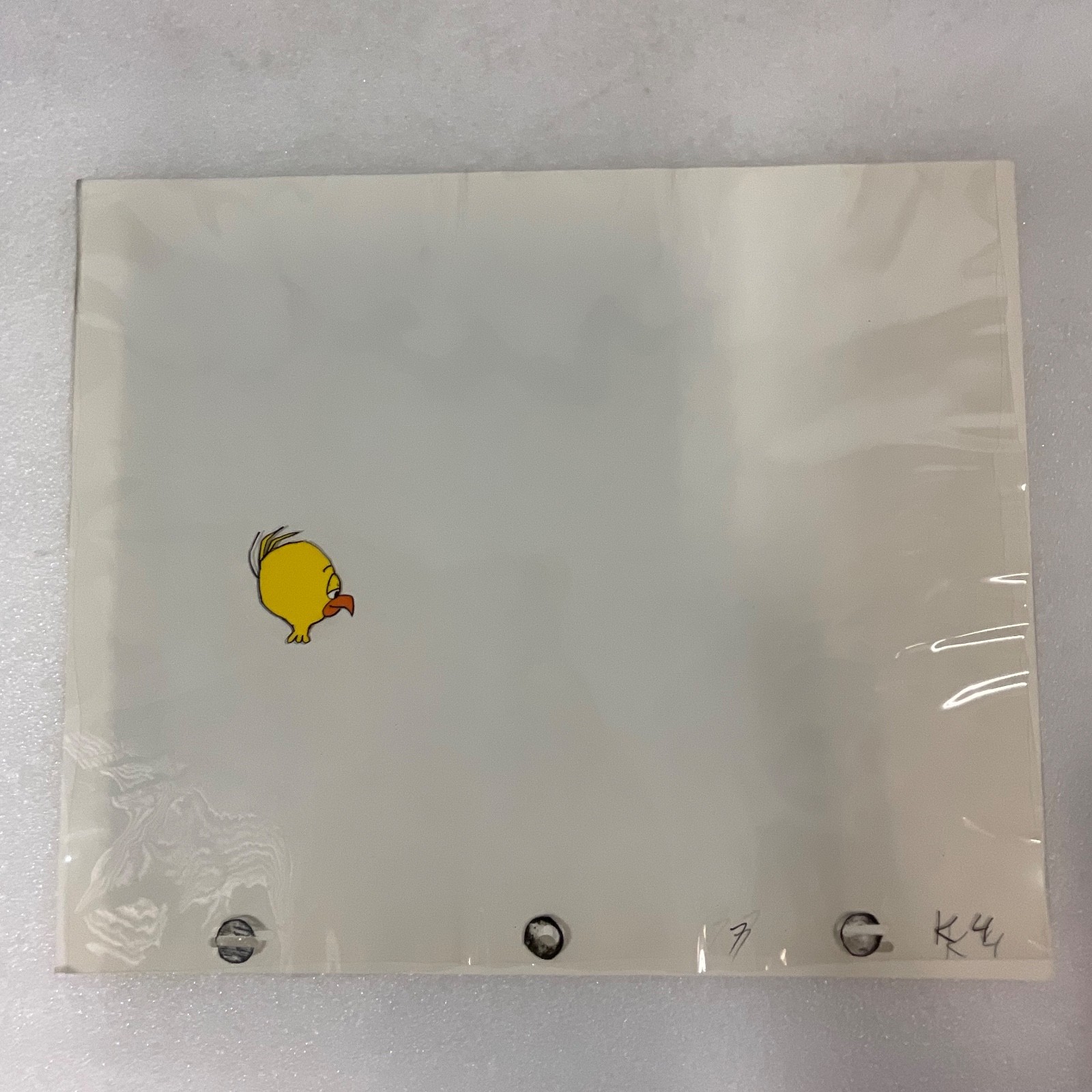 Vintage Duck Animation Cel Yellow Bird 12.5in x 10in Hand Painted Production Art - Image 2