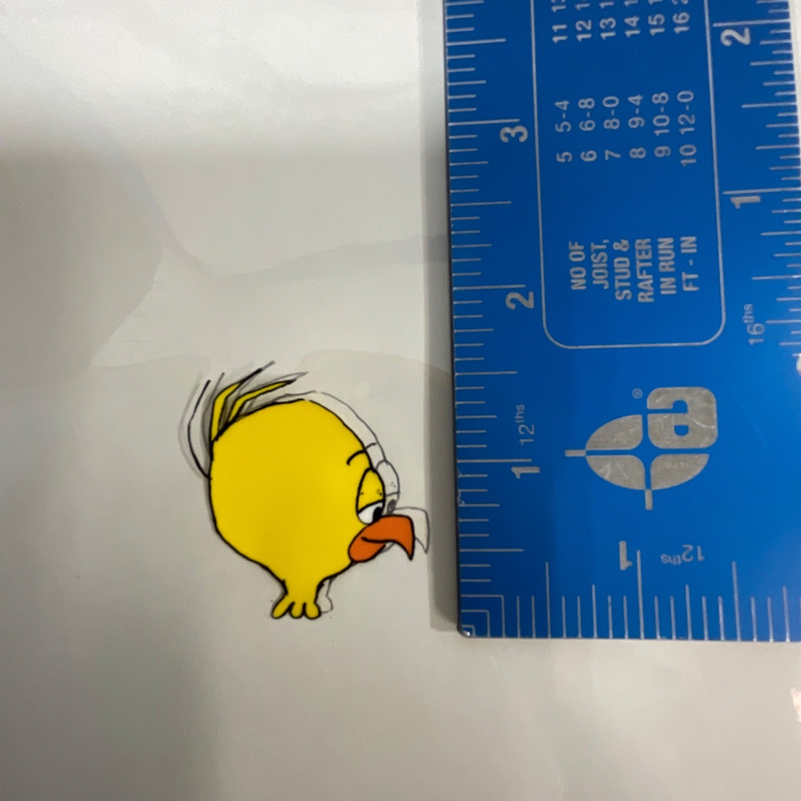 Vintage Duck Animation Cel Yellow Bird 12.5in x 10in Hand Painted Production Art - Image 11