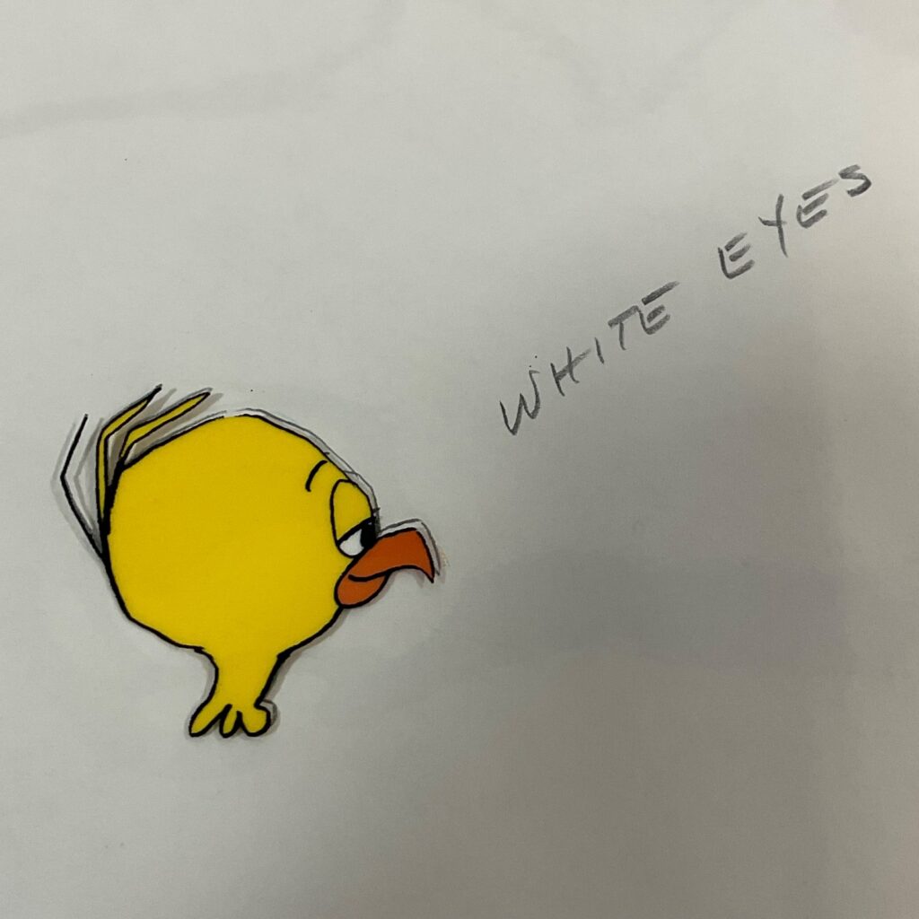 Duck Factory Animation Cel Yellow Duck White Eyes Hand-Painted 12 x 10 in - Image 1