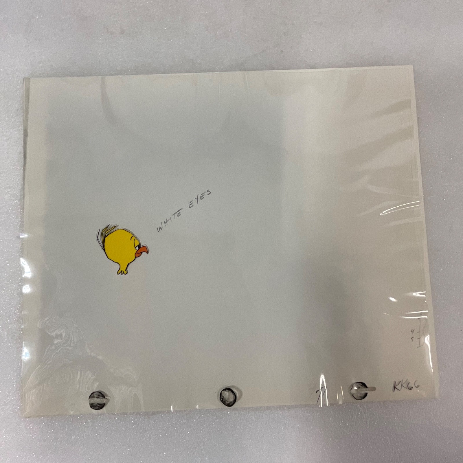 Duck Factory Animation Cel Yellow Duck White Eyes Hand-Painted 12 x 10 in - Image 2