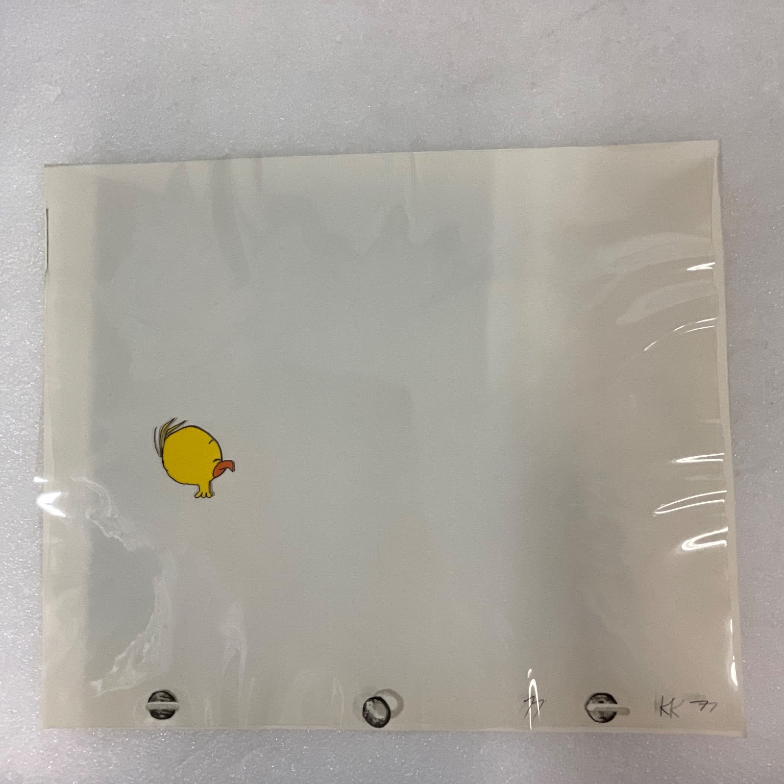 Vintage Duck Animation Cel Small Yellow Bird 12 in x 10 Production Art - Image 2
