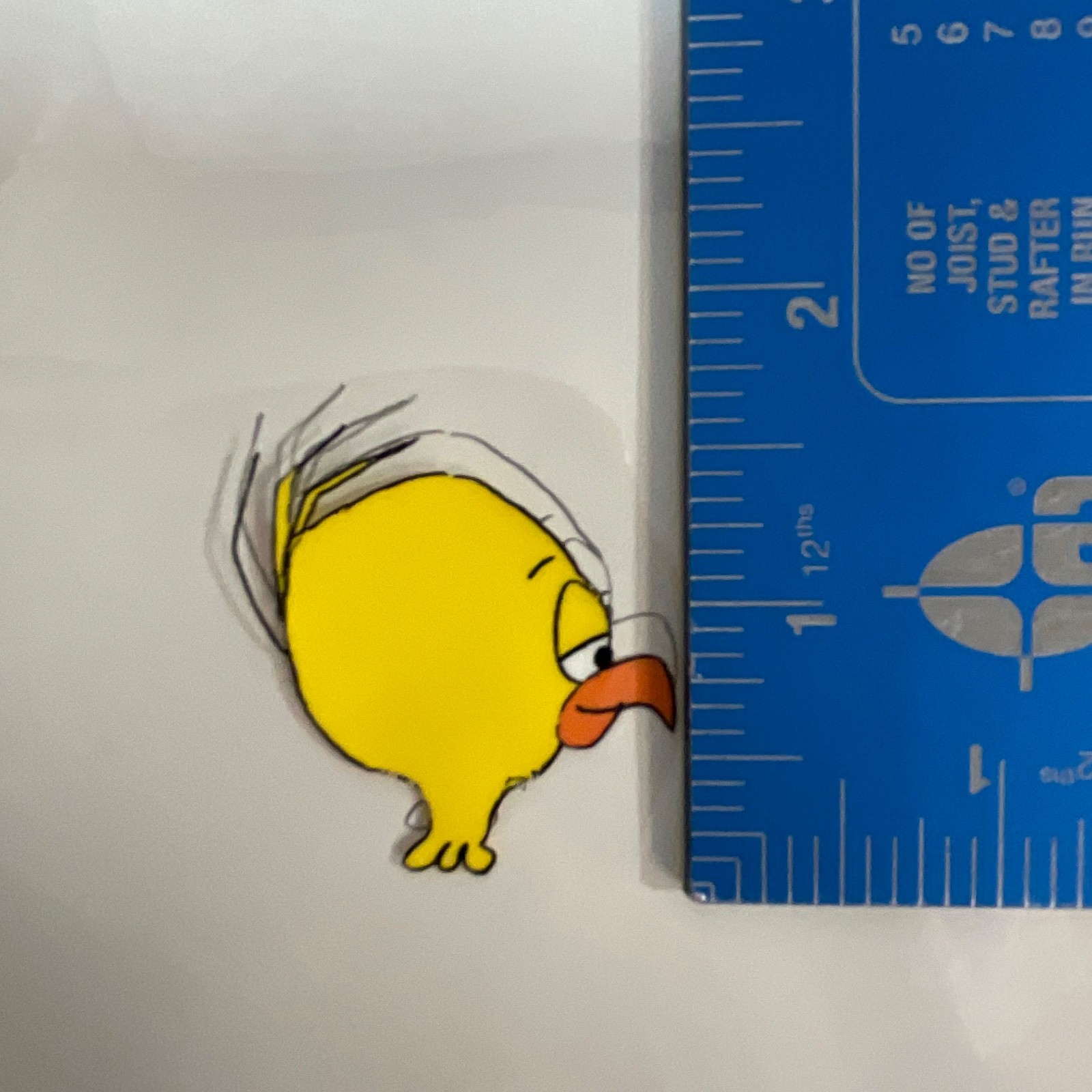 Duck Animation Cel Small Yellow Bird 80's Era TV Production Art - Image 4