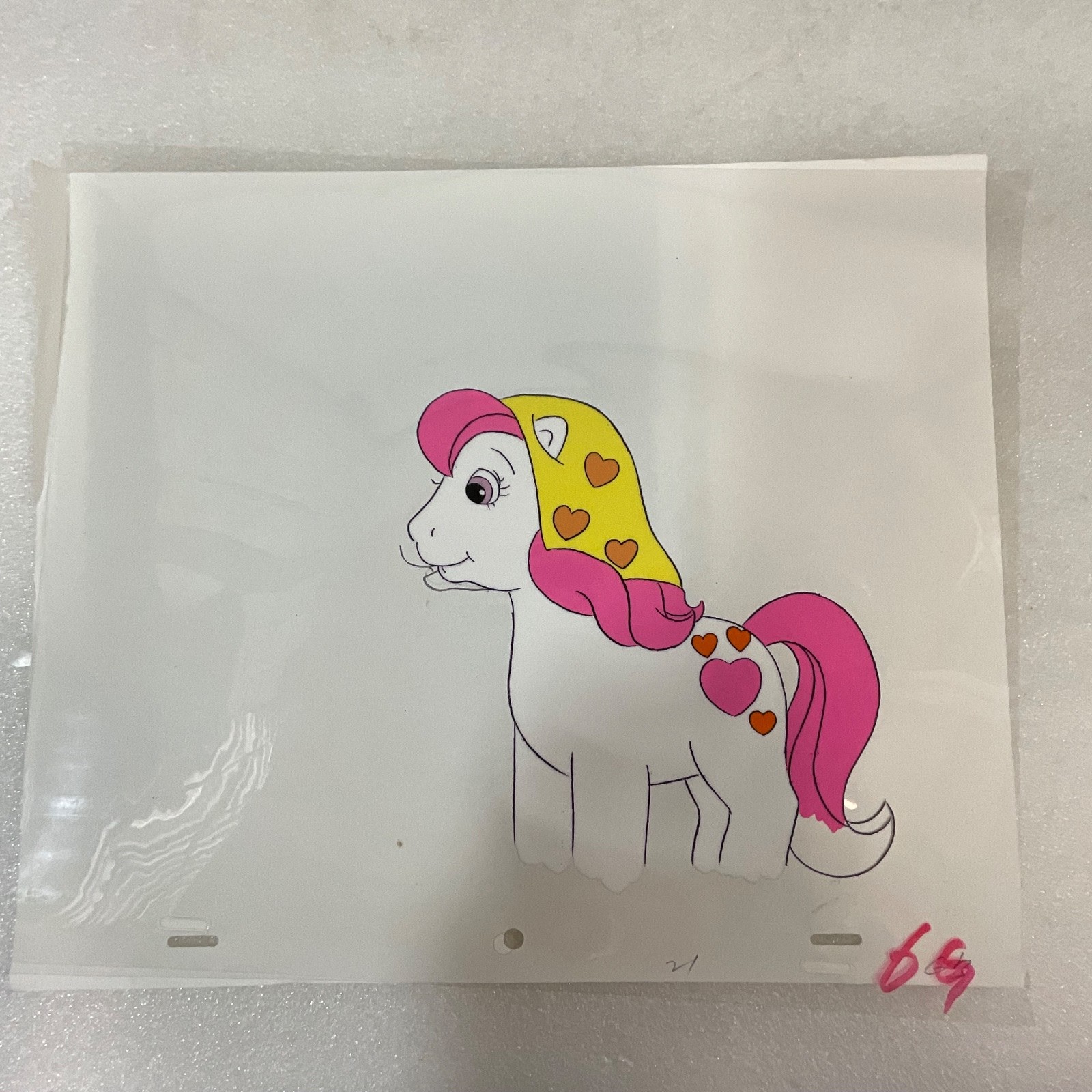 Vintage Pony Animation Cel Heart Motif Character 12.5 x 10.5 in - Image 2