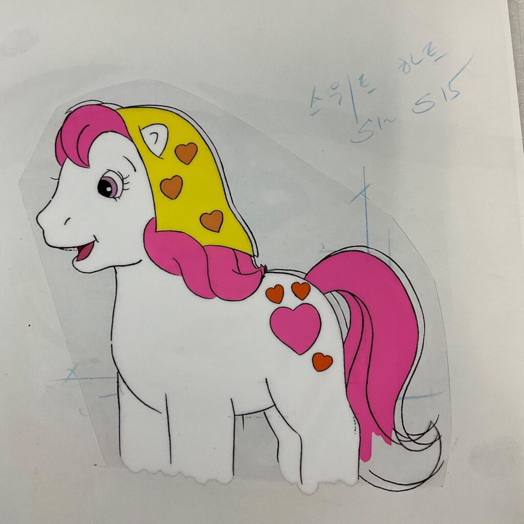 Vintage Pony Animation Production Cel Hand-Painted 12 in x 10 in - Image 1