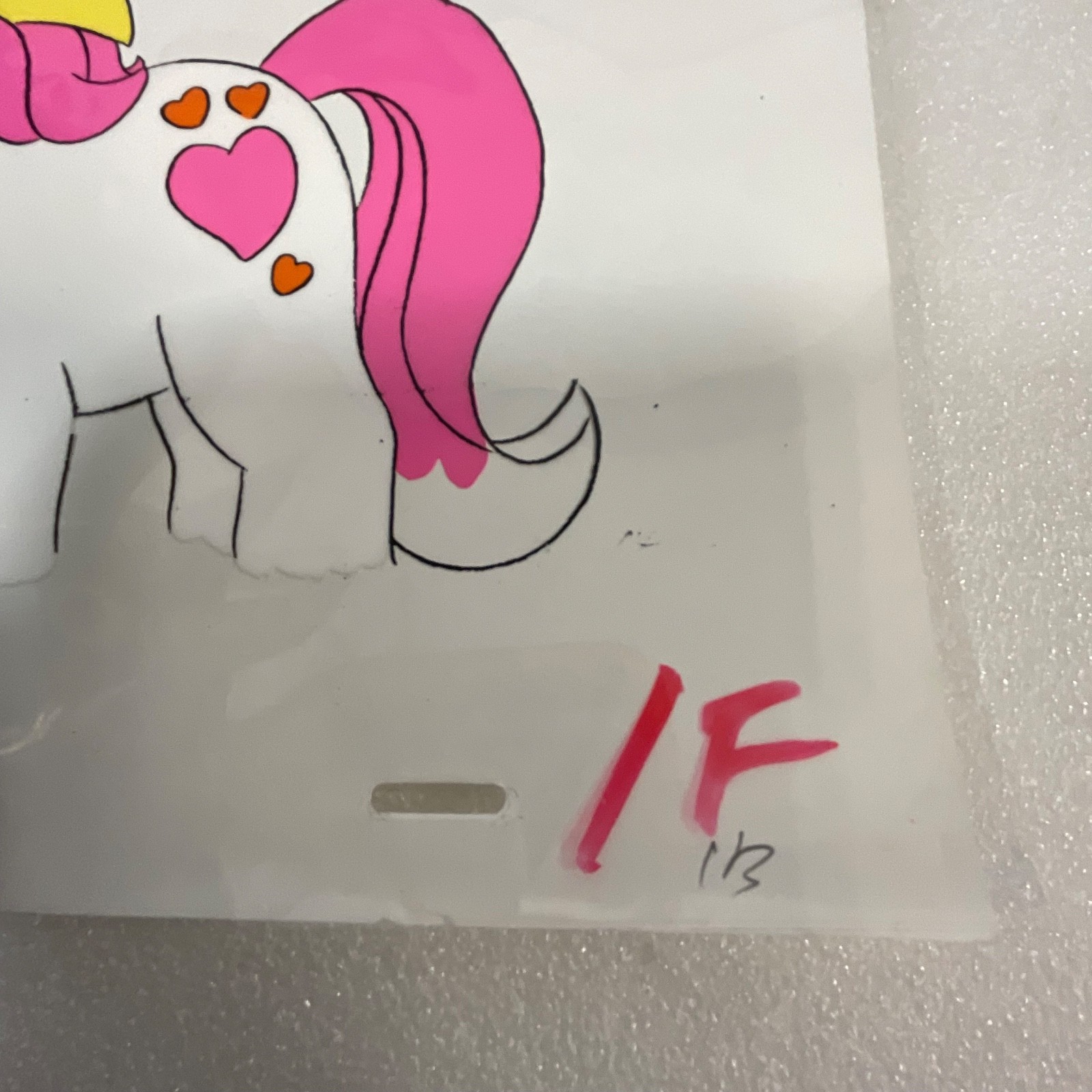 Vintage Pony Animation Cel Hand-Painted Production Cartoon Art 12.5 in x 10 in - Image 3