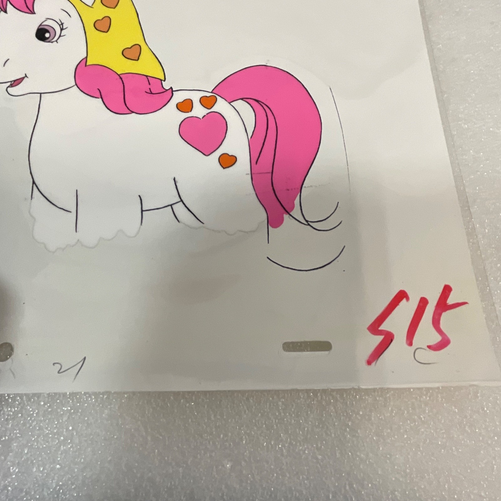 Vintage Pony Animation Cel Hand-Painted Cartoon Production Art 10in - Image 3