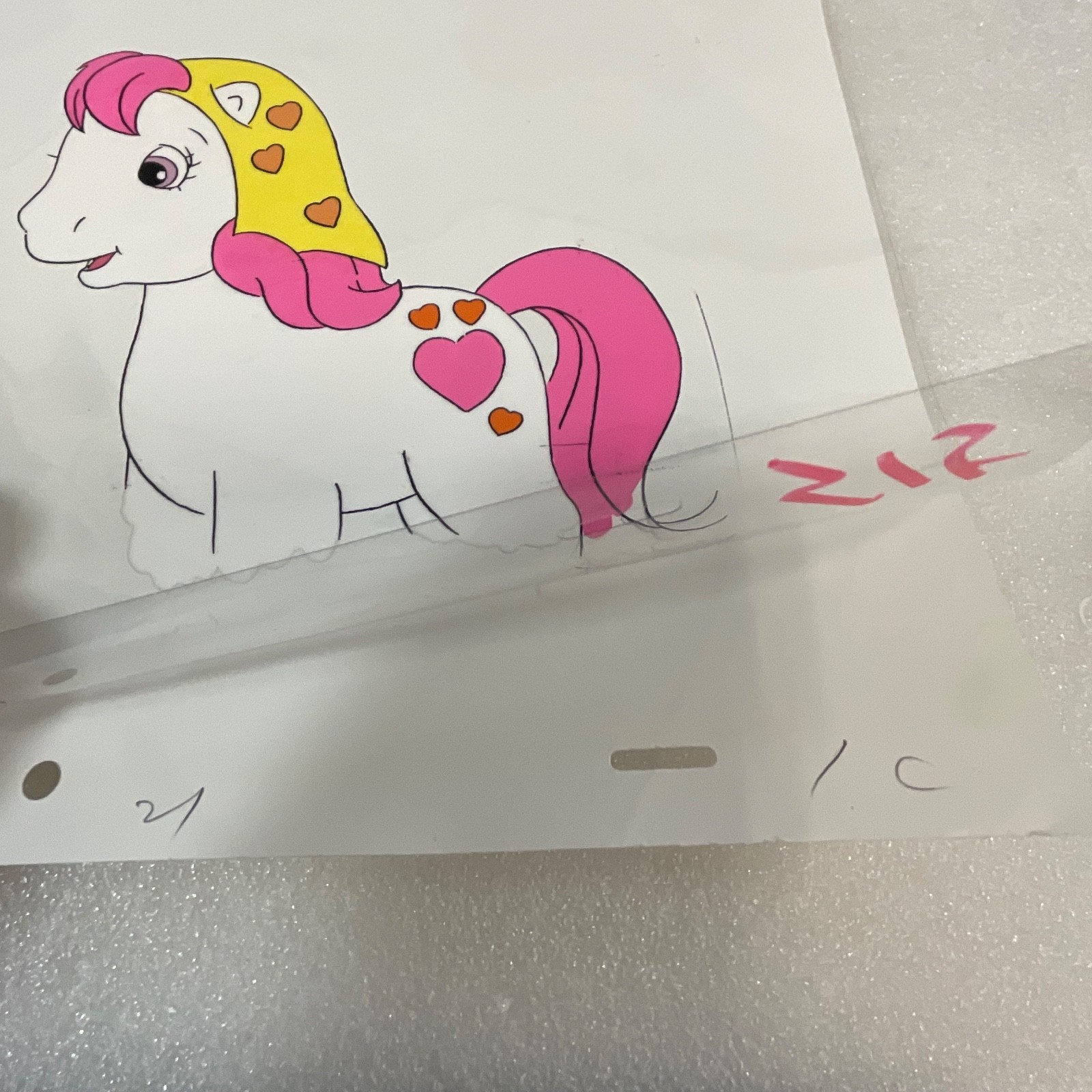 Vintage Pony Animation Cel Hand-Painted Cartoon Production Art 10in - Image 4
