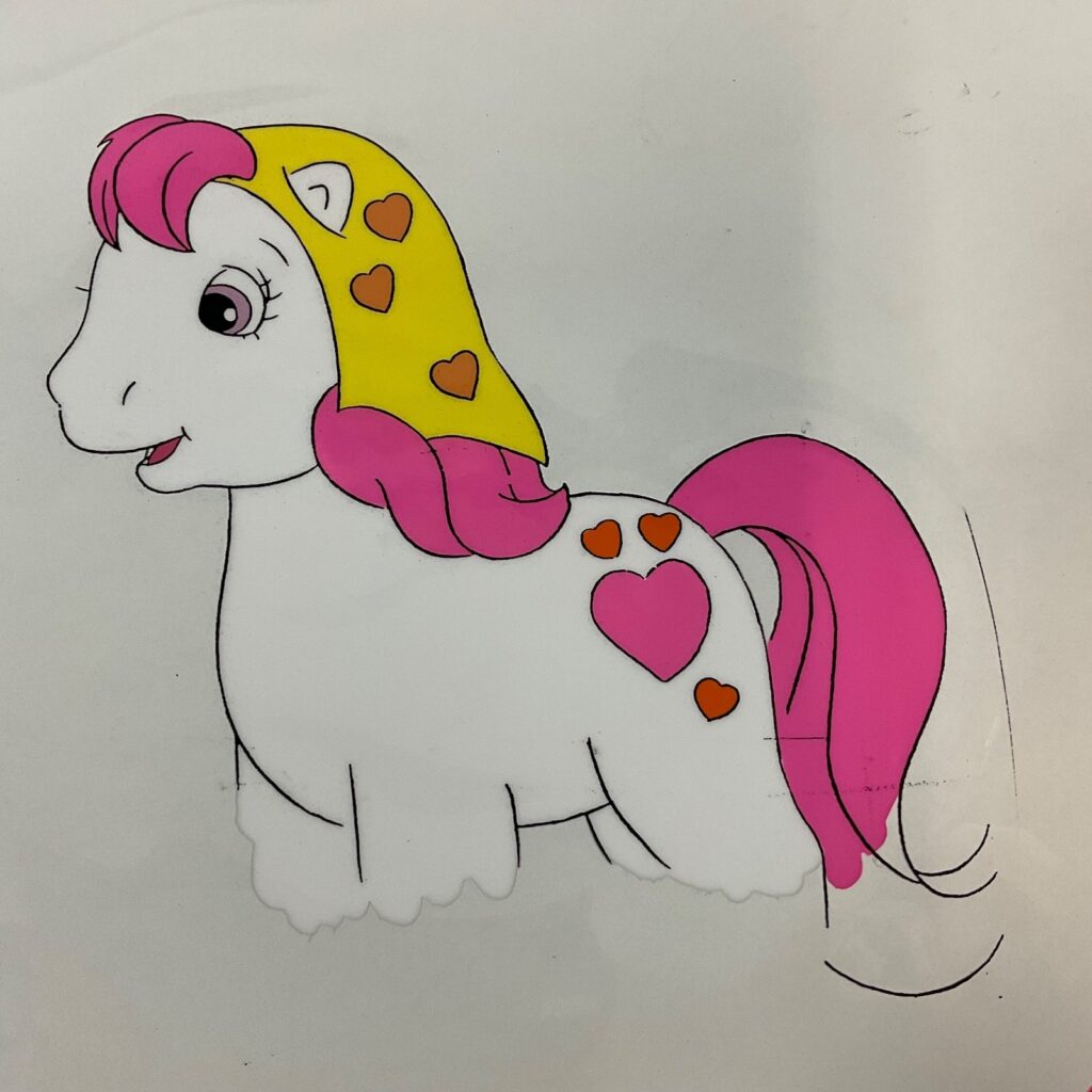 Vintage Pony Animation Cel Hand-Painted Cartoon Production Art 10in - Image 1