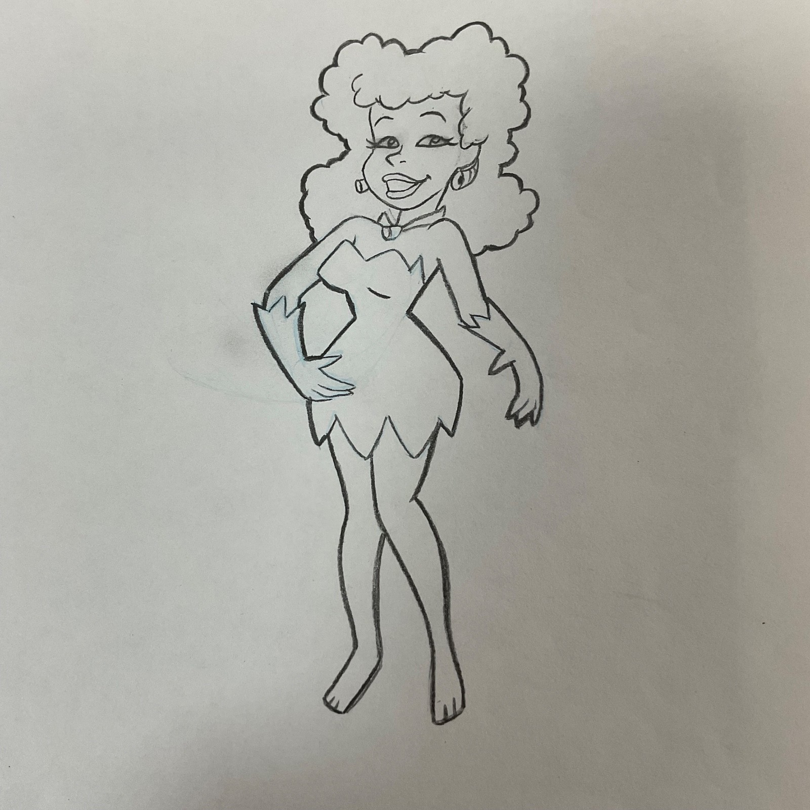 Vintage Cavewoman Animation Cel Drawing Used in Production 10.5 x 12.5 in - Image 1