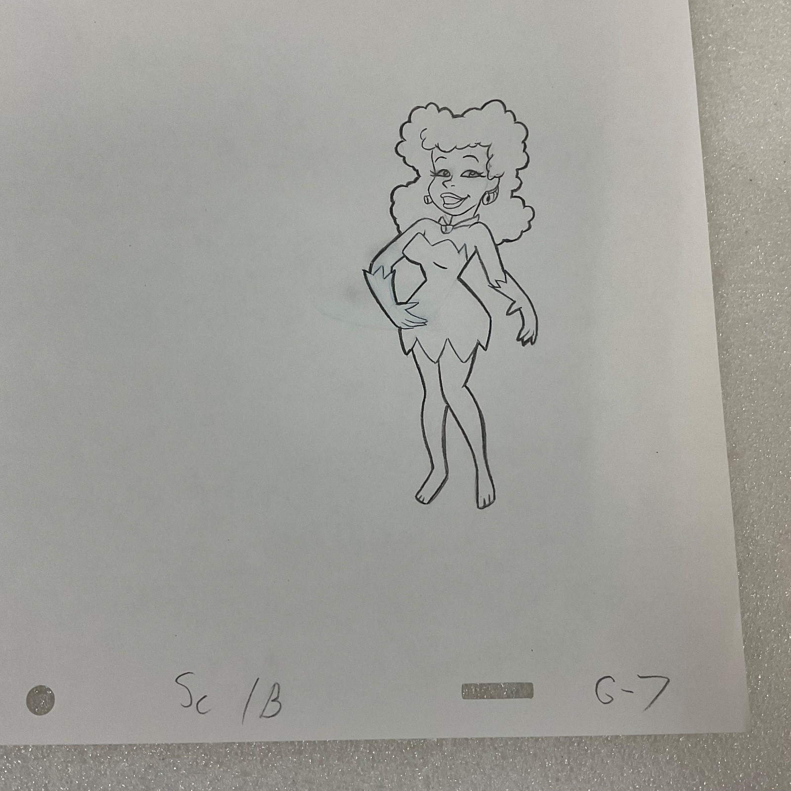 Vintage Cavewoman Animation Cel Drawing Used in Production 10.5 x 12.5 in - Image 2