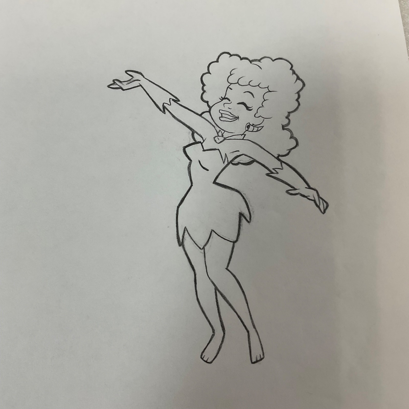 Vintage Cavewoman Animation Cel 12 x 9.5 Television Animation - Image 1