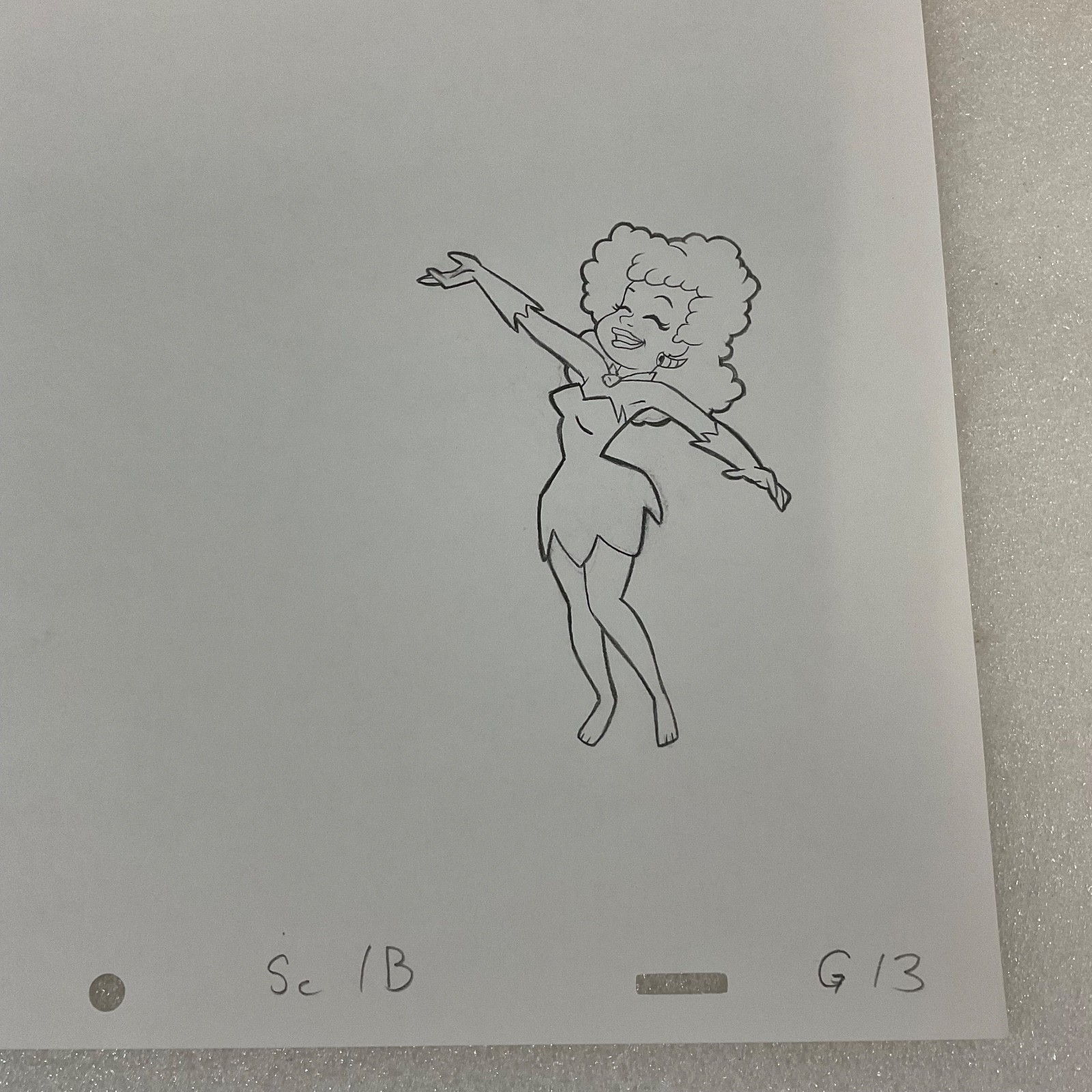 Vintage Cavewoman Animation Cel 12 x 9.5 Television Animation - Image 2