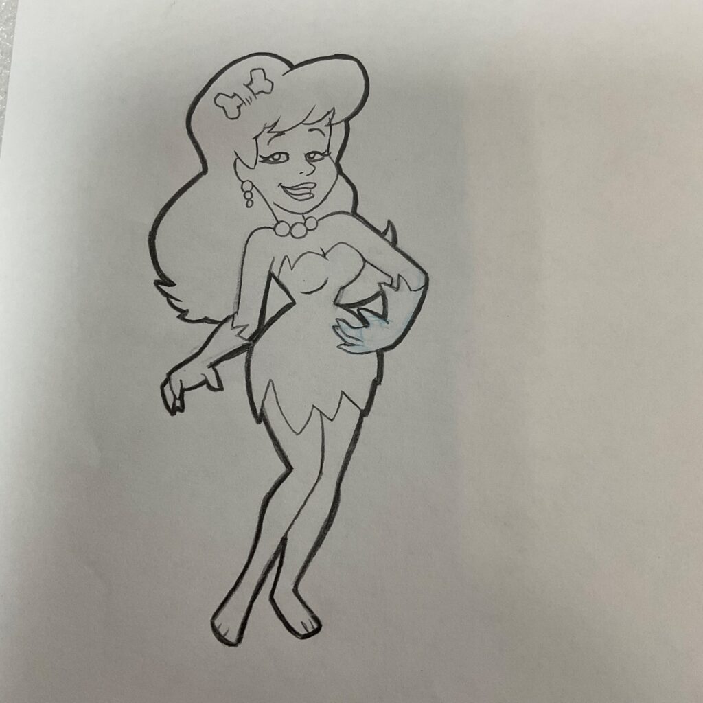 Vintage Cavewoman Animation Cel Animation Production Line Art - Image 1