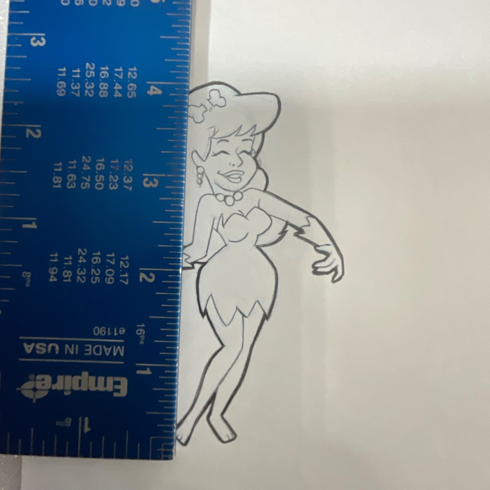 Vintage Cavewoman Animation Cel Hand Inked Unknown Character 12.5 x 10.5 in - Image 8