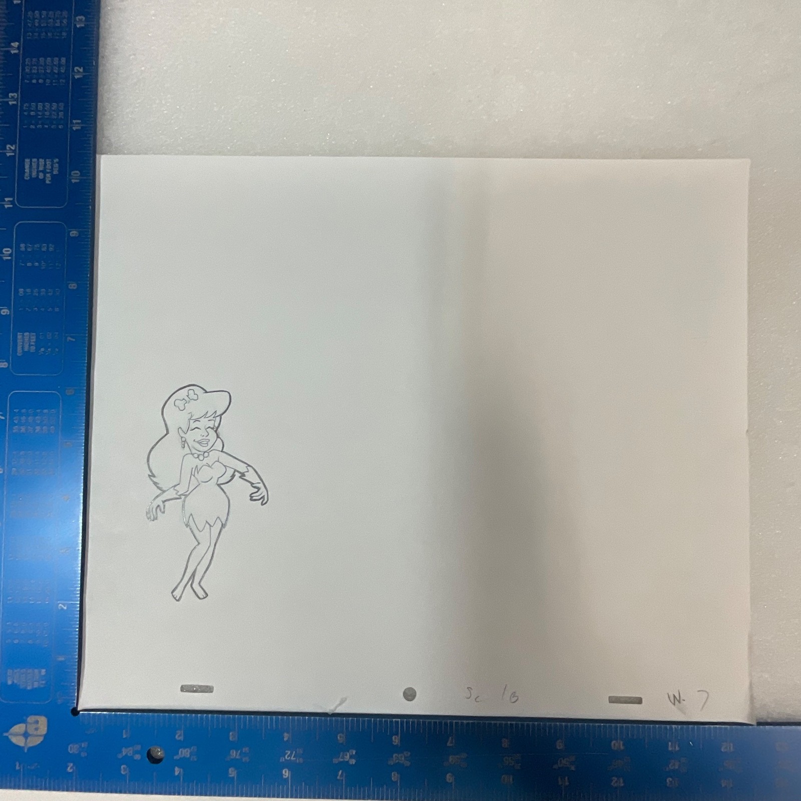 Vintage Cavewoman Animation Cel Hand Inked Unknown Character 12.5 x 10.5 in - Image 7